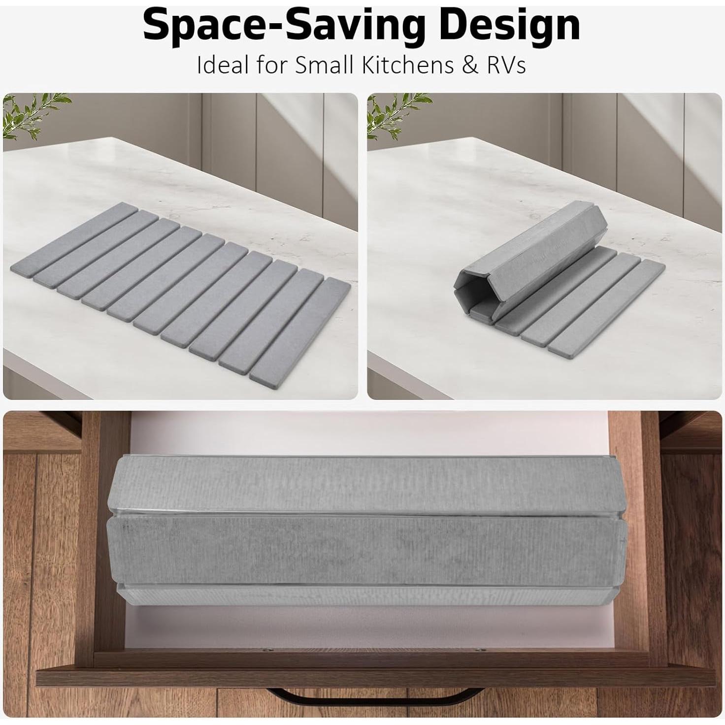 Alfombrilla de Secado de Platos TDCOKHE 61x40.6cm Absorbente