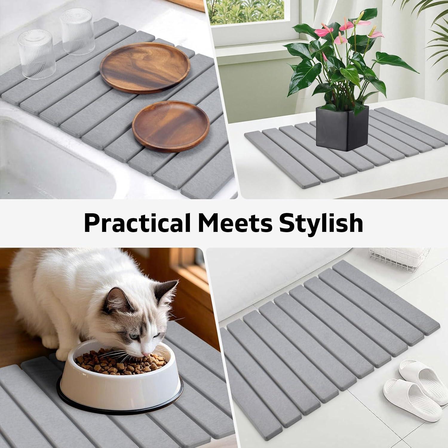 Alfombrilla de Secado de Platos TDCOKHE 61x40.6cm Absorbente