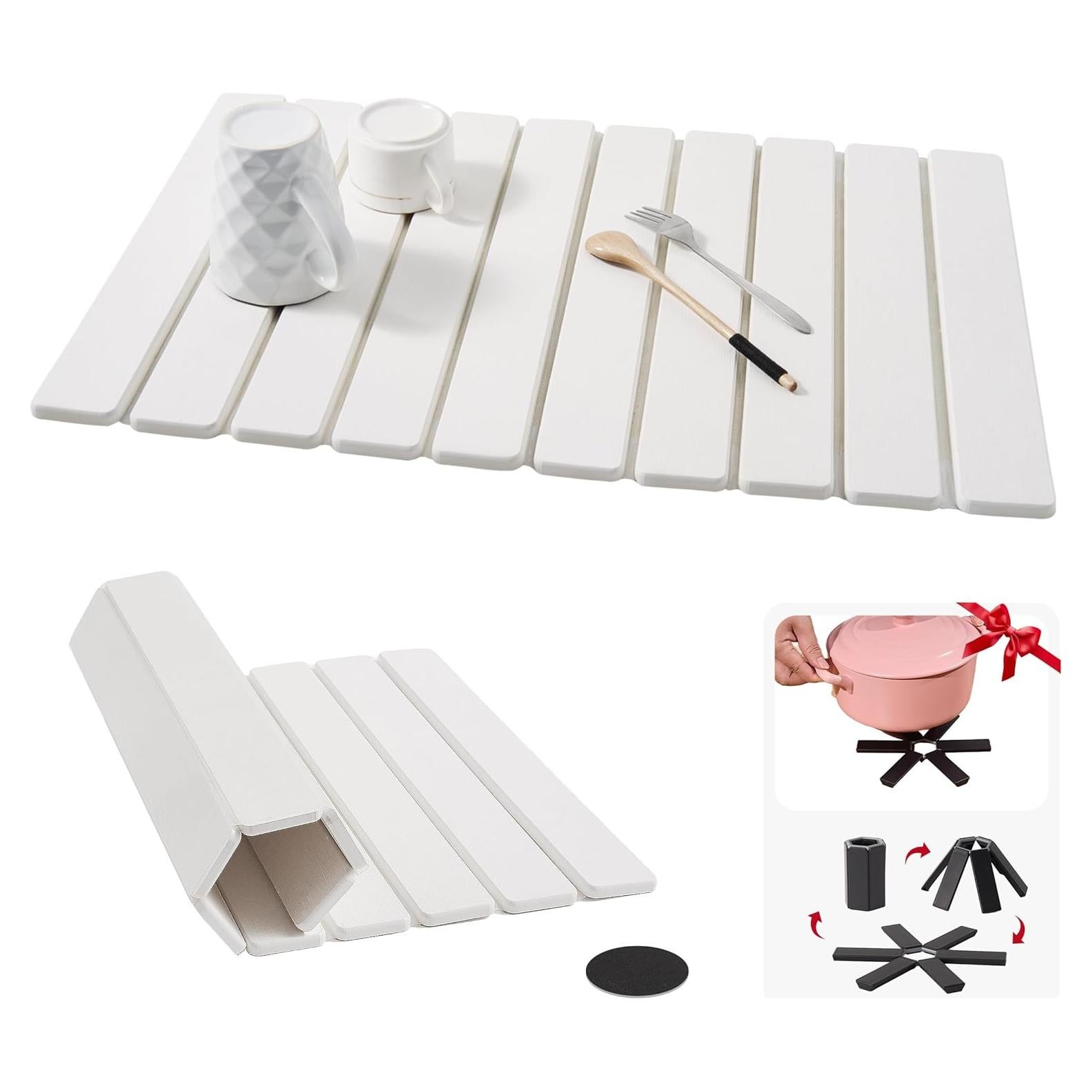 Alfombrilla de Secado de Platos MessOut 61x41cm Diatomácea