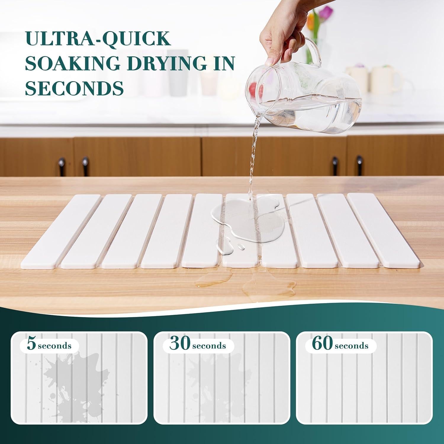 Alfombrilla de Secado de Platos MessOut 61x41cm Diatomácea