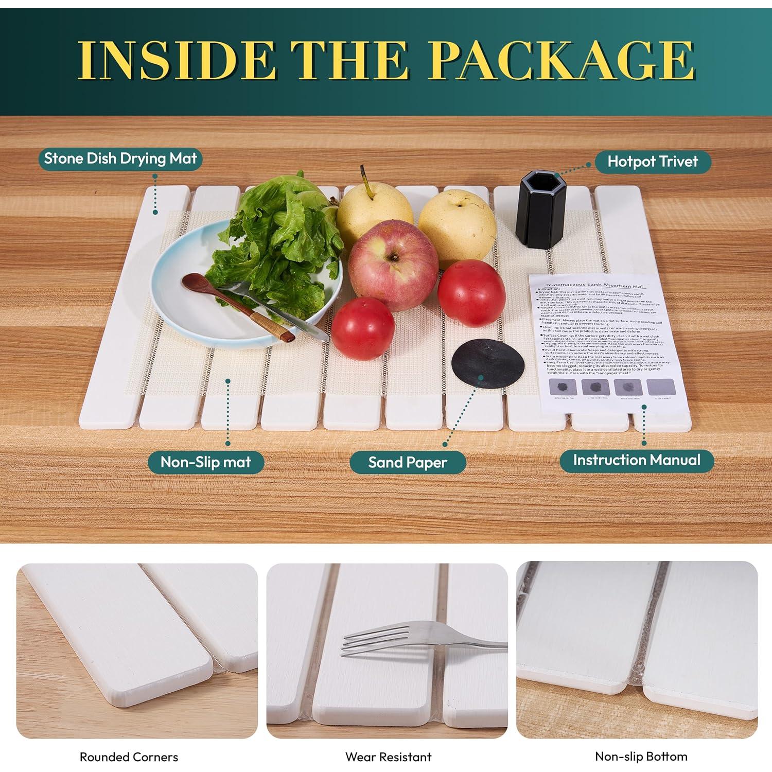 Alfombrilla de Secado de Platos MessOut 61x41cm Diatomácea