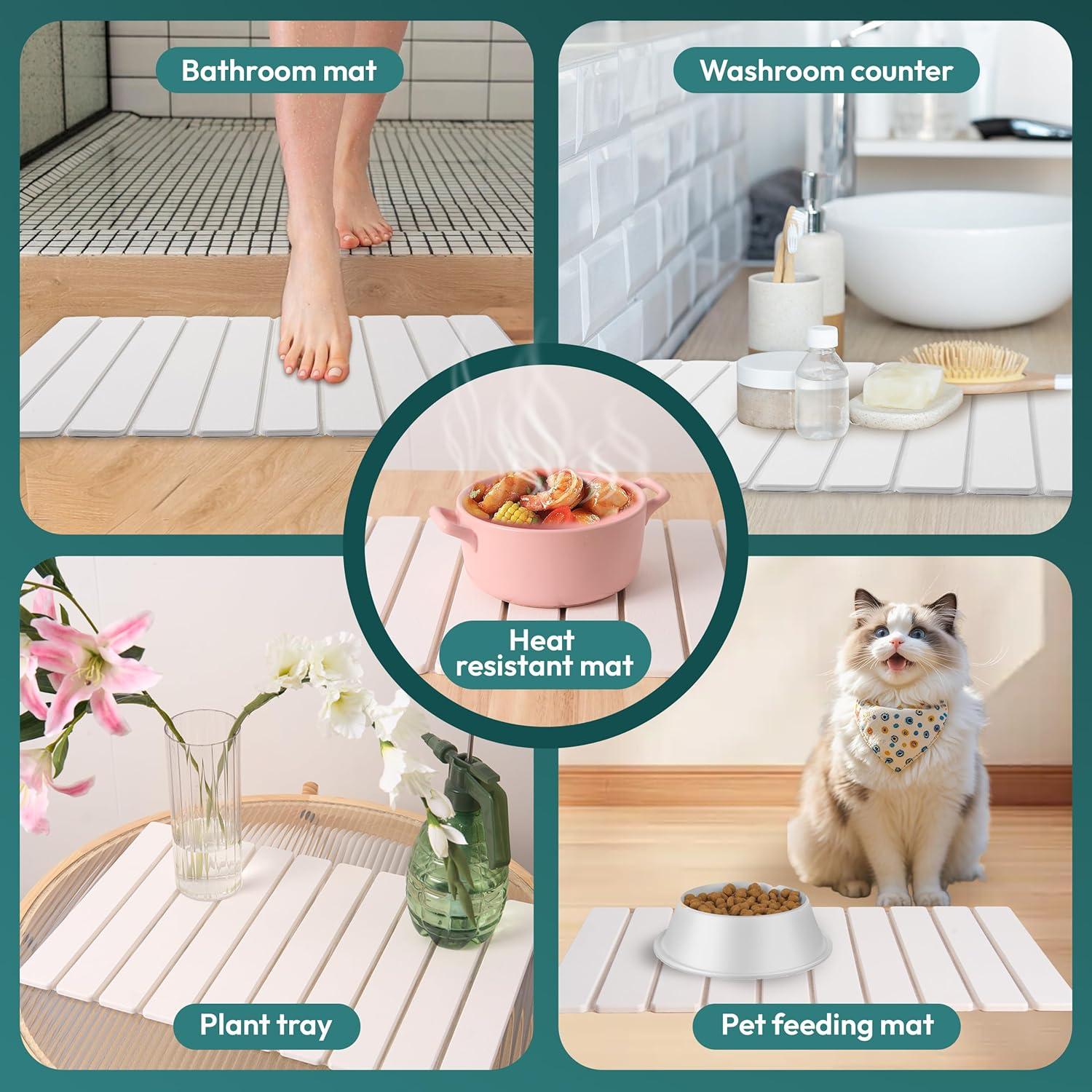 Alfombrilla de Secado de Platos MessOut 61x41cm Diatomácea