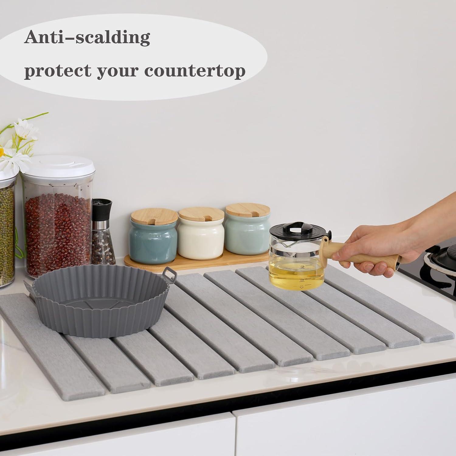 Alfombrilla de Secado Plegable Polpcygne 60x40 cm Diatomácea Gris