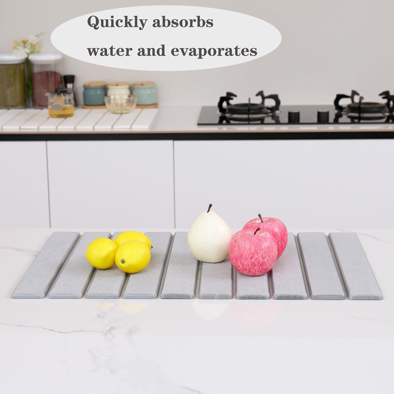 Alfombrilla de Secado Plegable Polpcygne 60x40 cm Diatomácea Gris