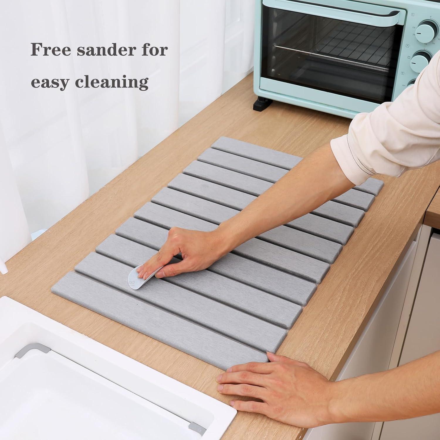 Alfombrilla de Secado Plegable Polpcygne 60x40 cm Diatomácea Gris