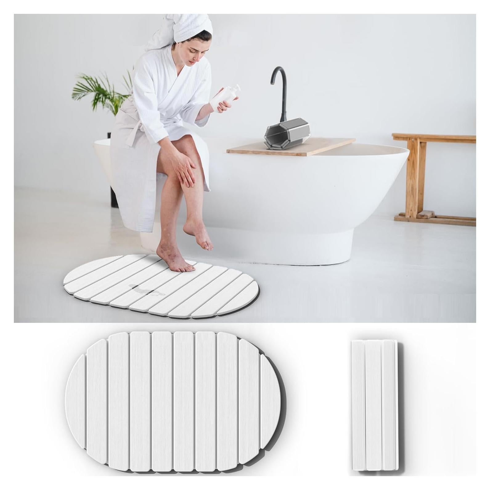 Alfombra de Baño de Piedra Diatomácea Mpupmiao 61x41 cm Blanca