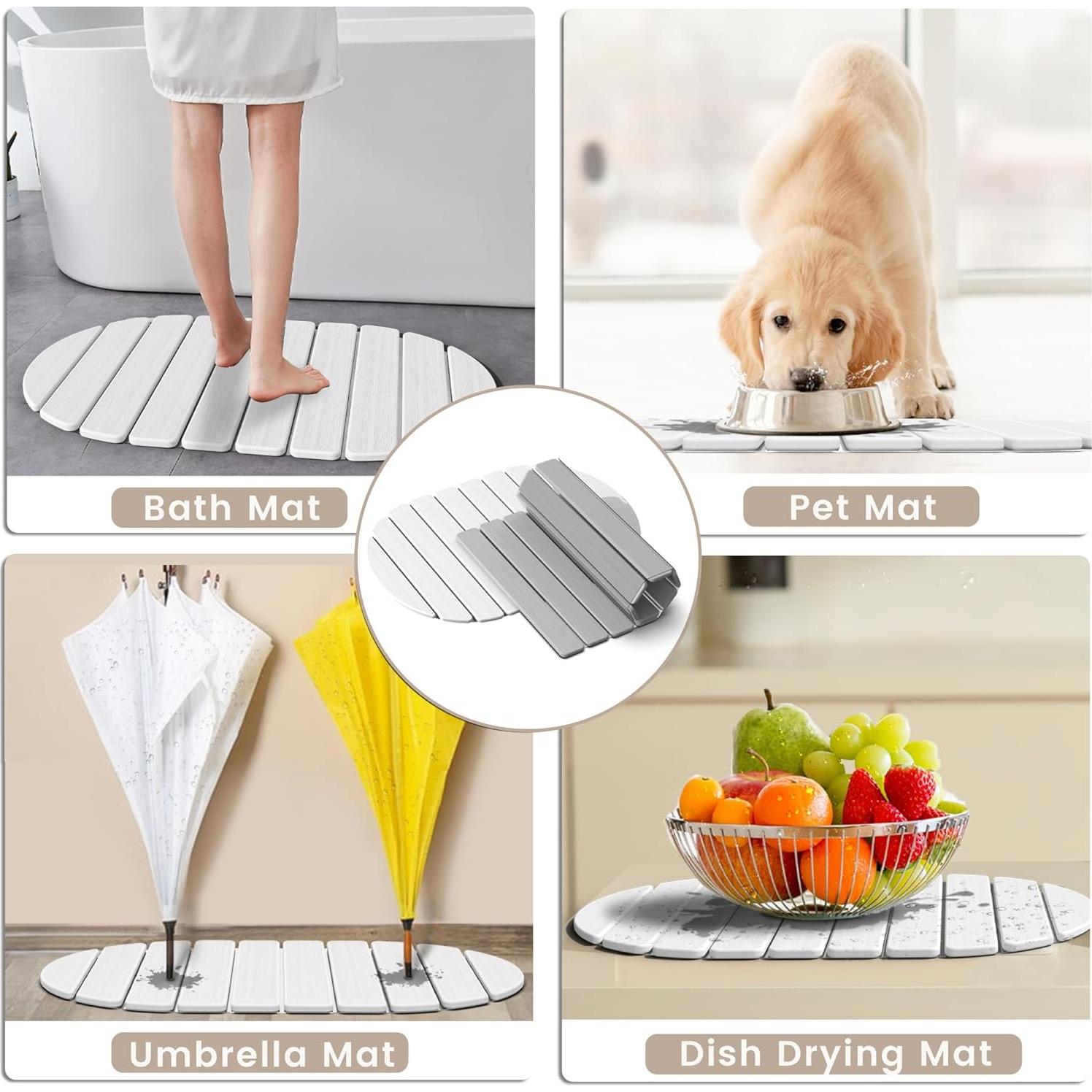 Alfombra de Baño de Piedra Diatomácea Mpupmiao 61x41 cm Blanca