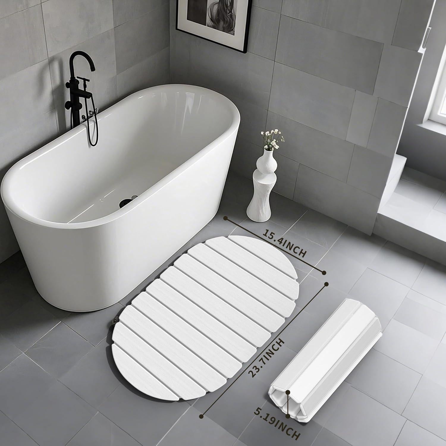 Alfombra de Baño de Piedra Diatomácea Mpupmiao 61x41 cm Blanca
