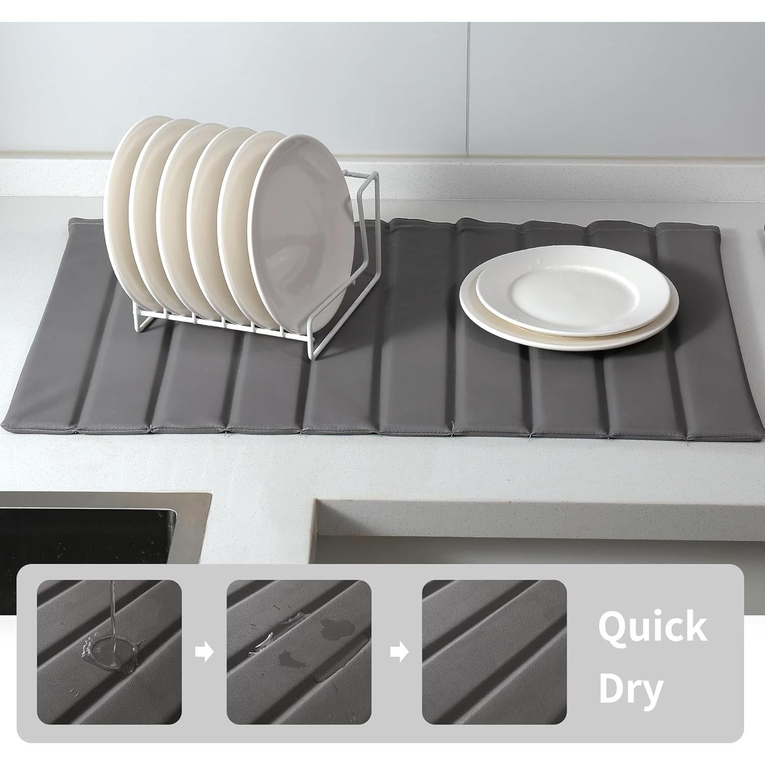 Alfombrilla de Secado de Platos Volminex 63.5x40.6cm Gris