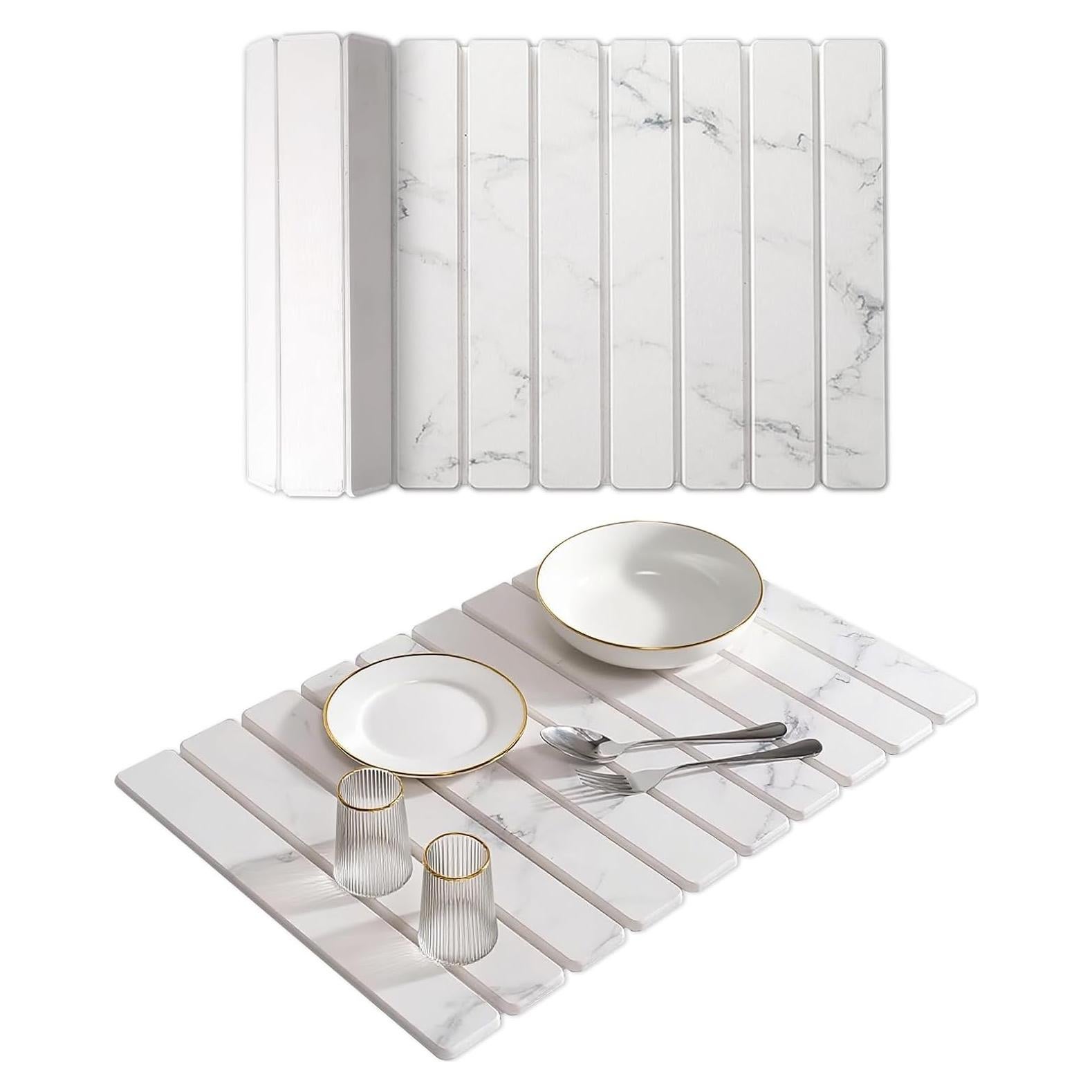 Alfombrilla de Secado de Platos Quorvella Grande 61x41 cm Diatomácea