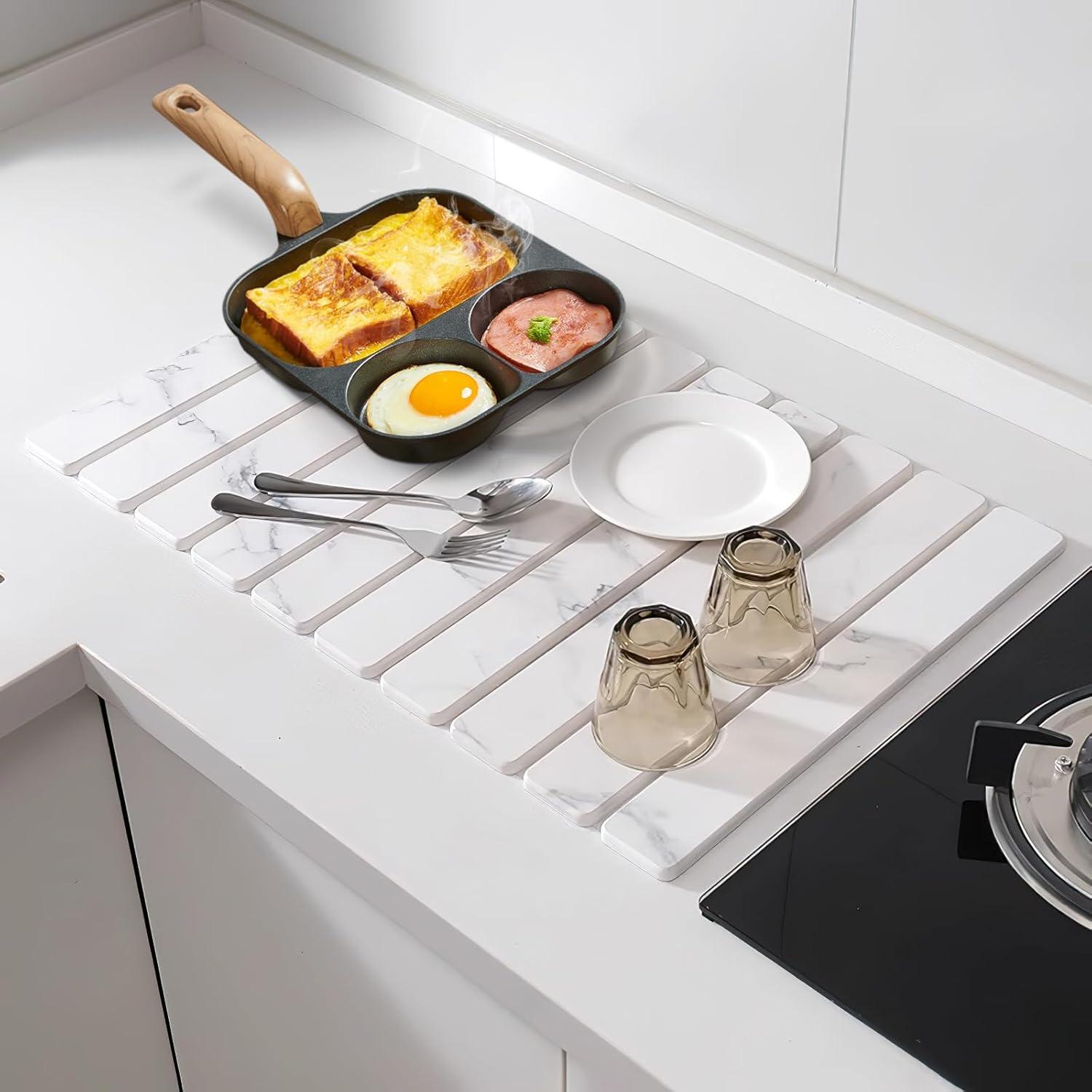 Alfombrilla de Secado de Platos Quorvella Grande 61x41 cm Diatomácea