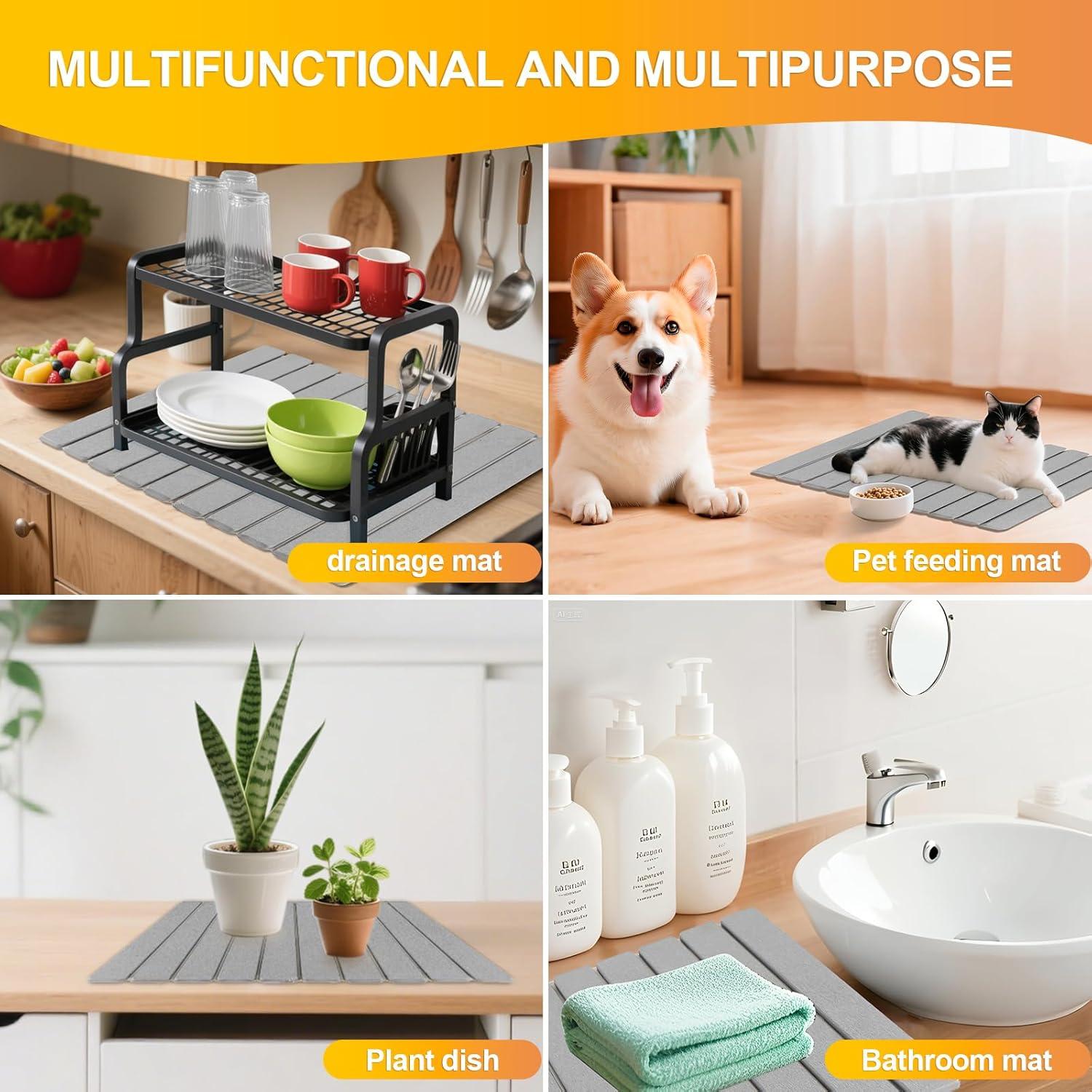 Alfombrilla de Secado Diatomácea iWEDN 60x39cm Antideslizante