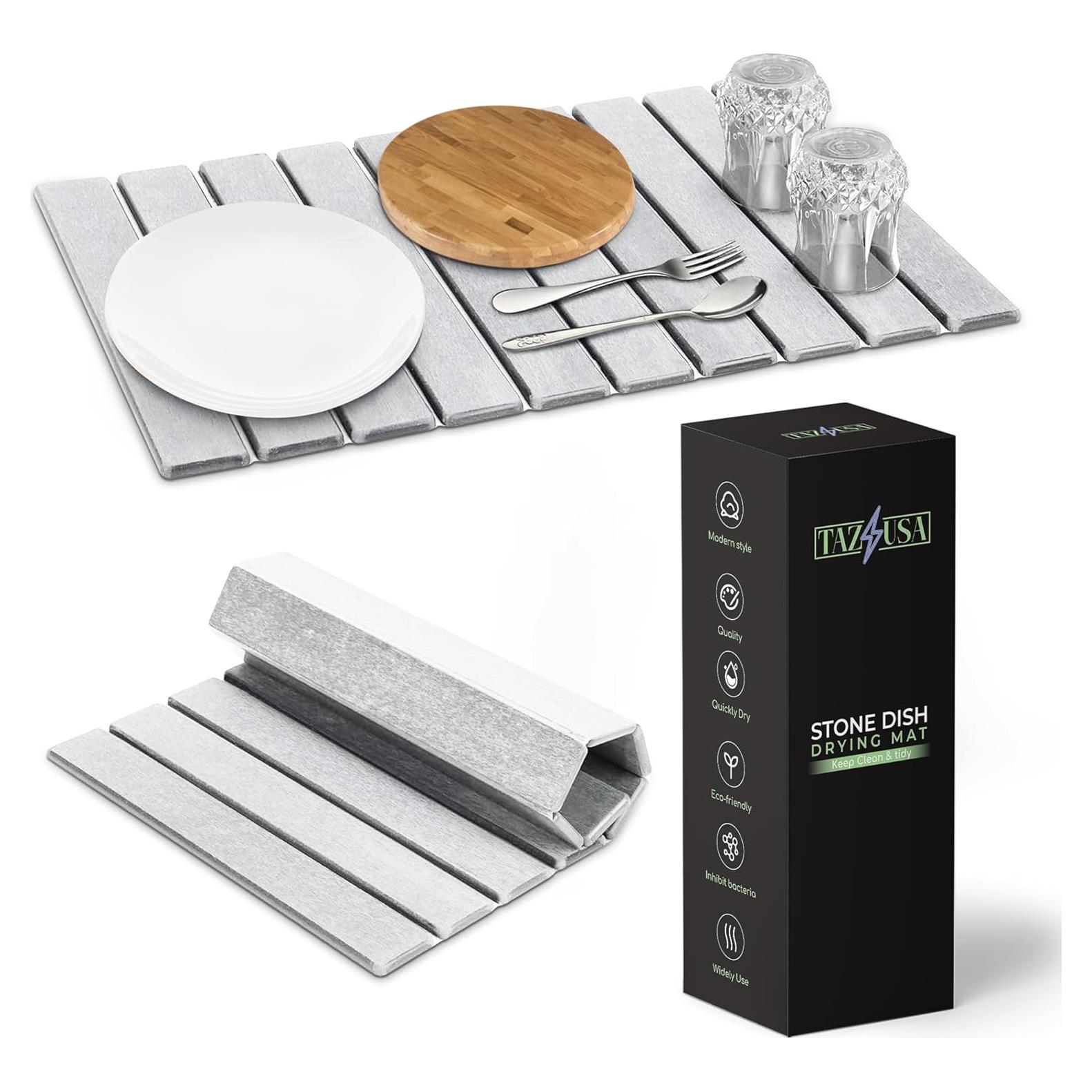 Alfombrilla de Secado de Piedra Diatomácea TAZ USA 61x41 cm Gris