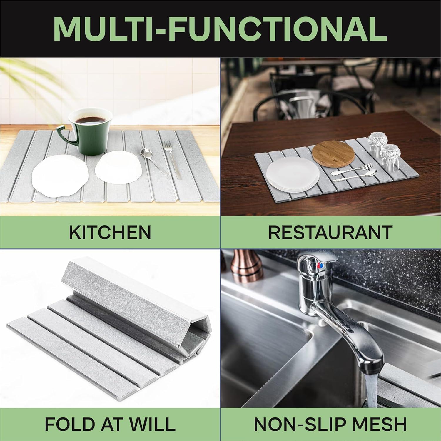 Alfombrilla de Secado de Piedra Diatomácea TAZ USA 61x41 cm Gris