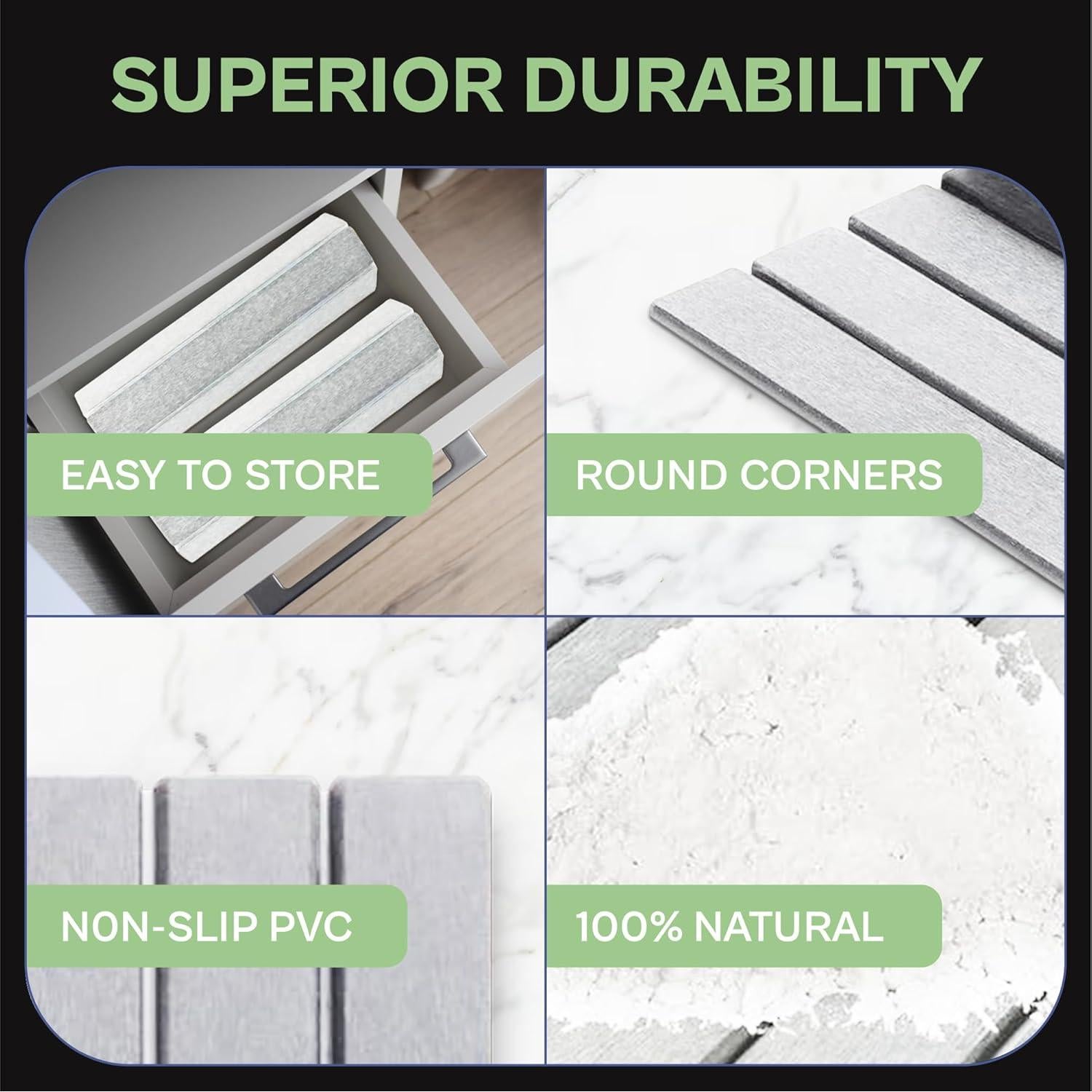 Alfombrilla de Secado de Piedra Diatomácea TAZ USA 61x41 cm Gris