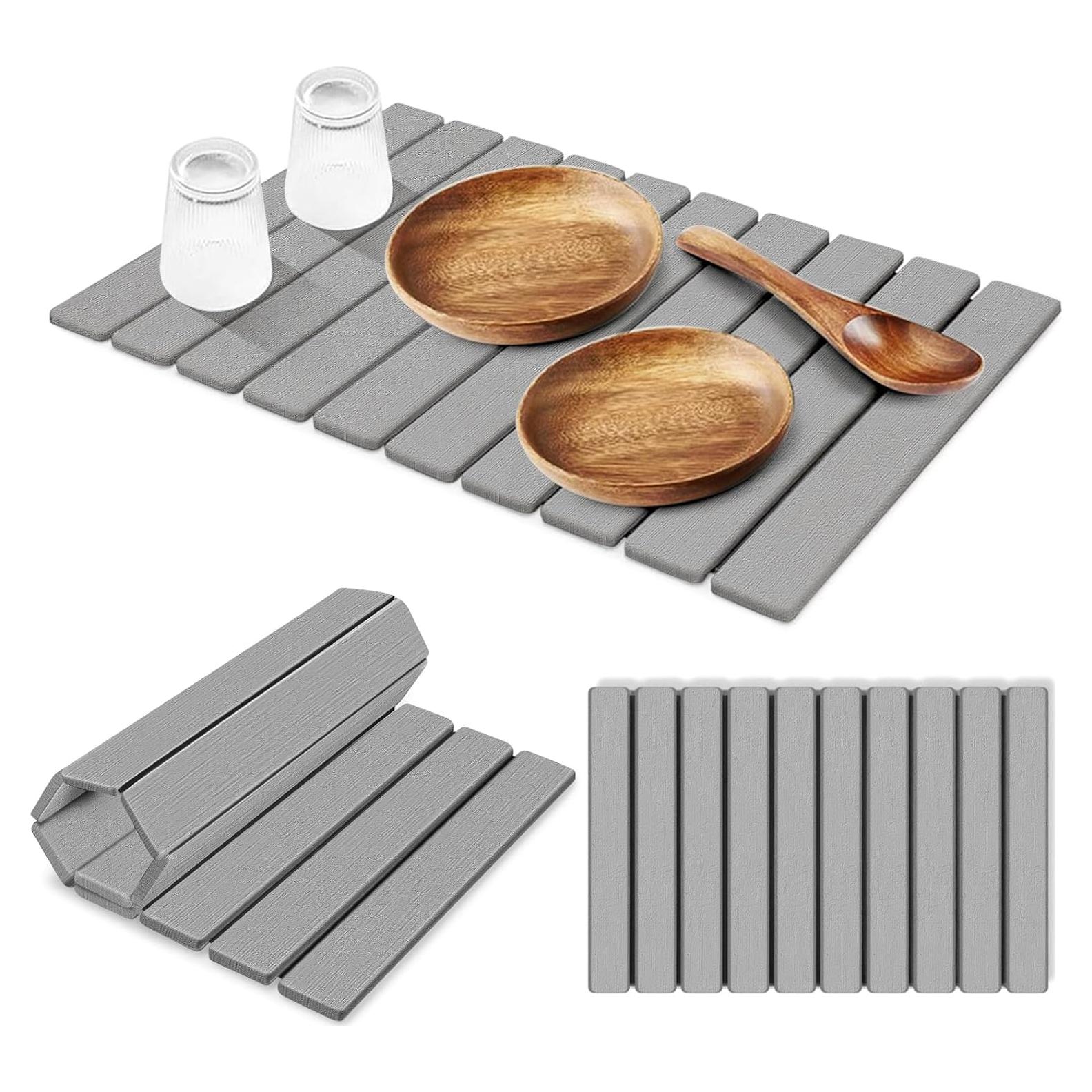 Alfombrilla de Secado de Platos DNIEBW 61x41cm Gris Diatomácea