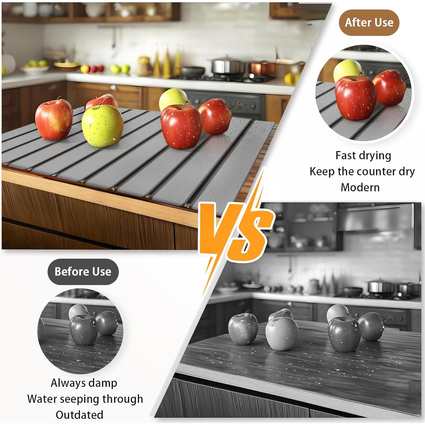 Alfombrilla de Secado de Platos DNIEBW 61x41cm Gris Diatomácea