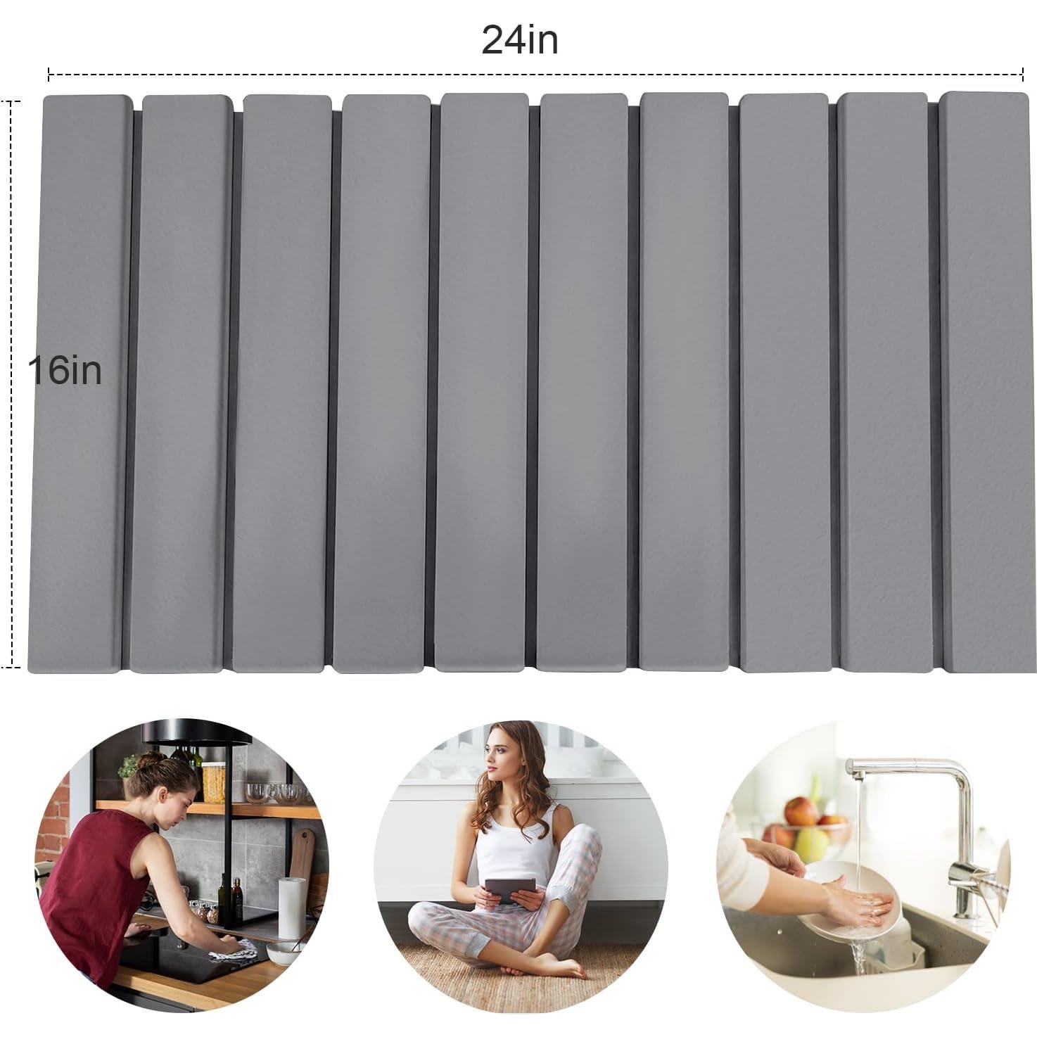 Alfombrilla de Secado de Platos DNIEBW 61x41cm Gris Diatomácea