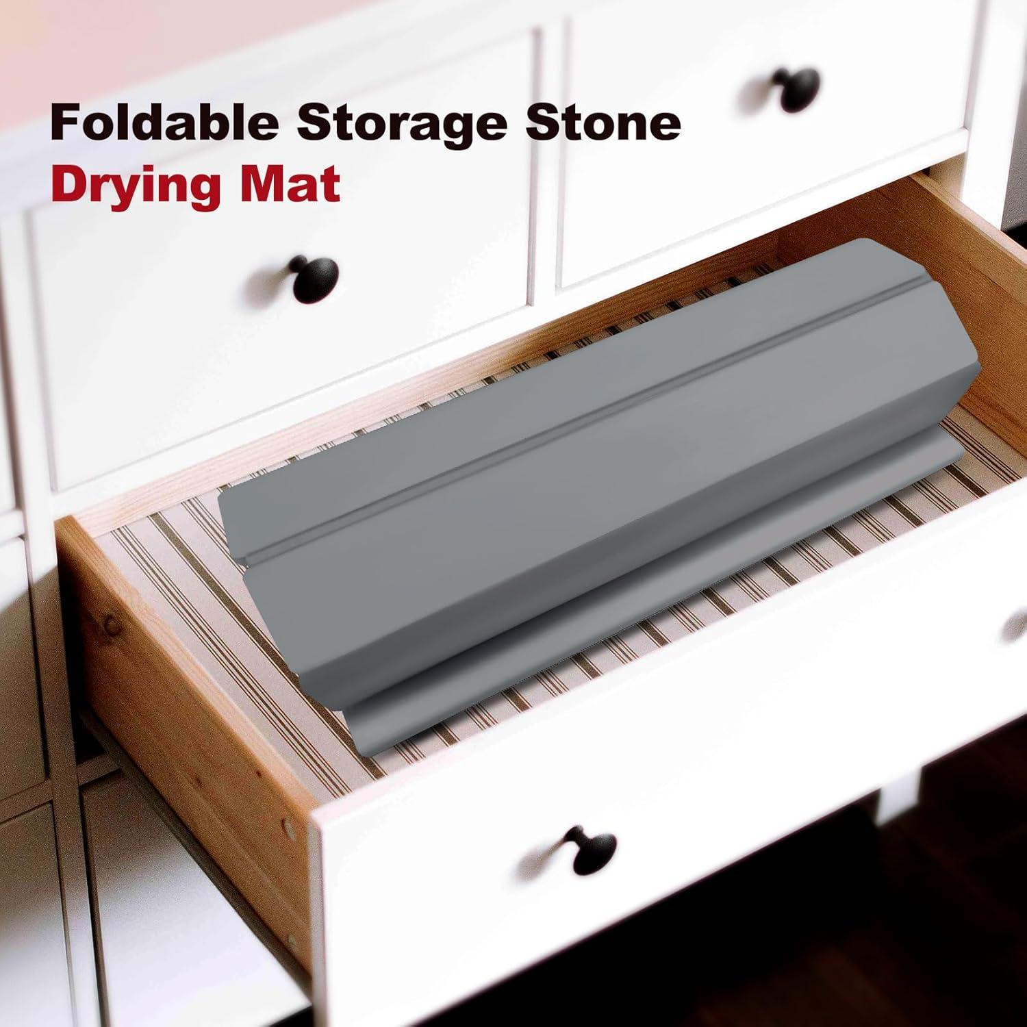 Alfombrilla de Secado de Platos DNIEBW 61x41cm Gris Diatomácea