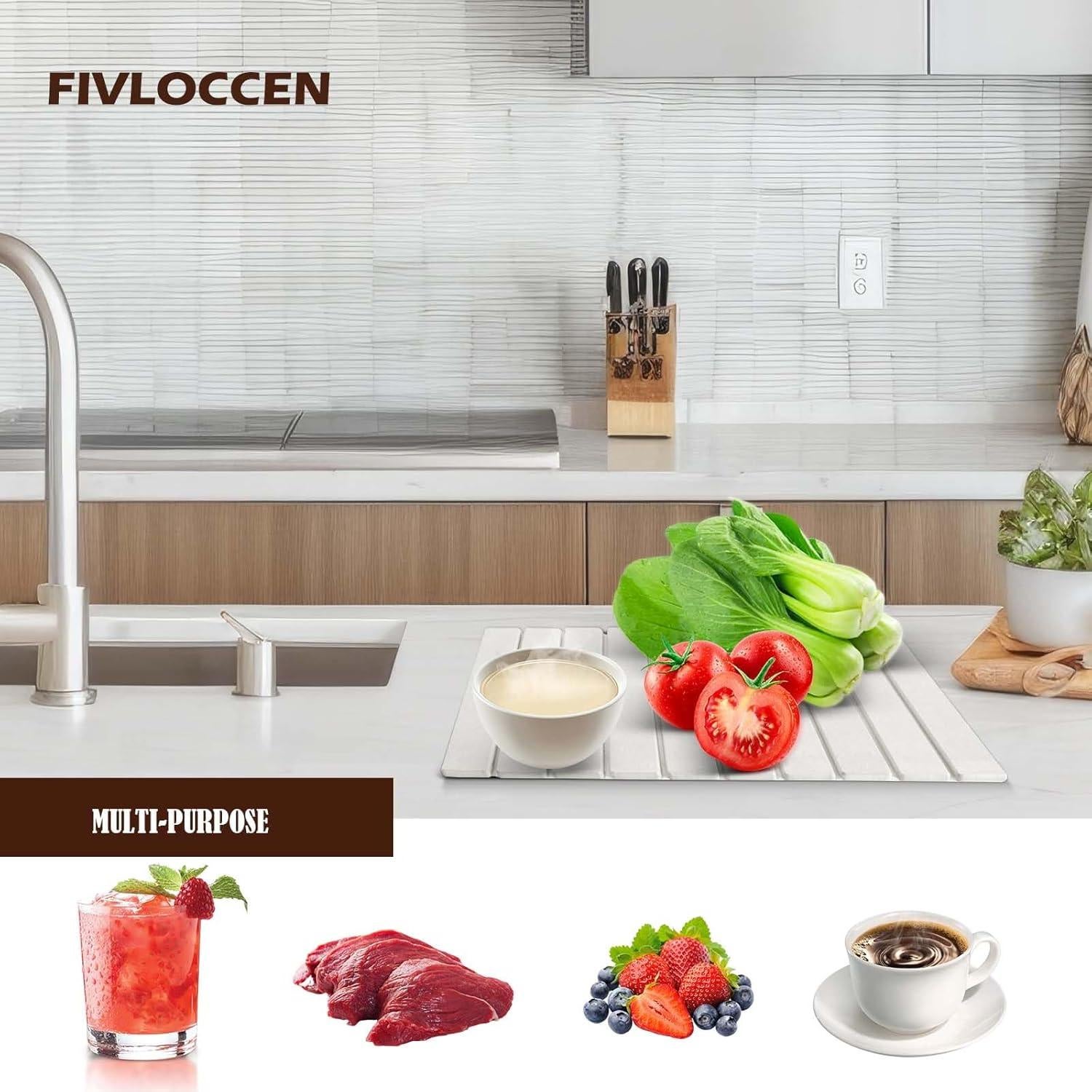 Alfombrilla de Secado Rápido de Piedra Diatomácea 61x41 cm