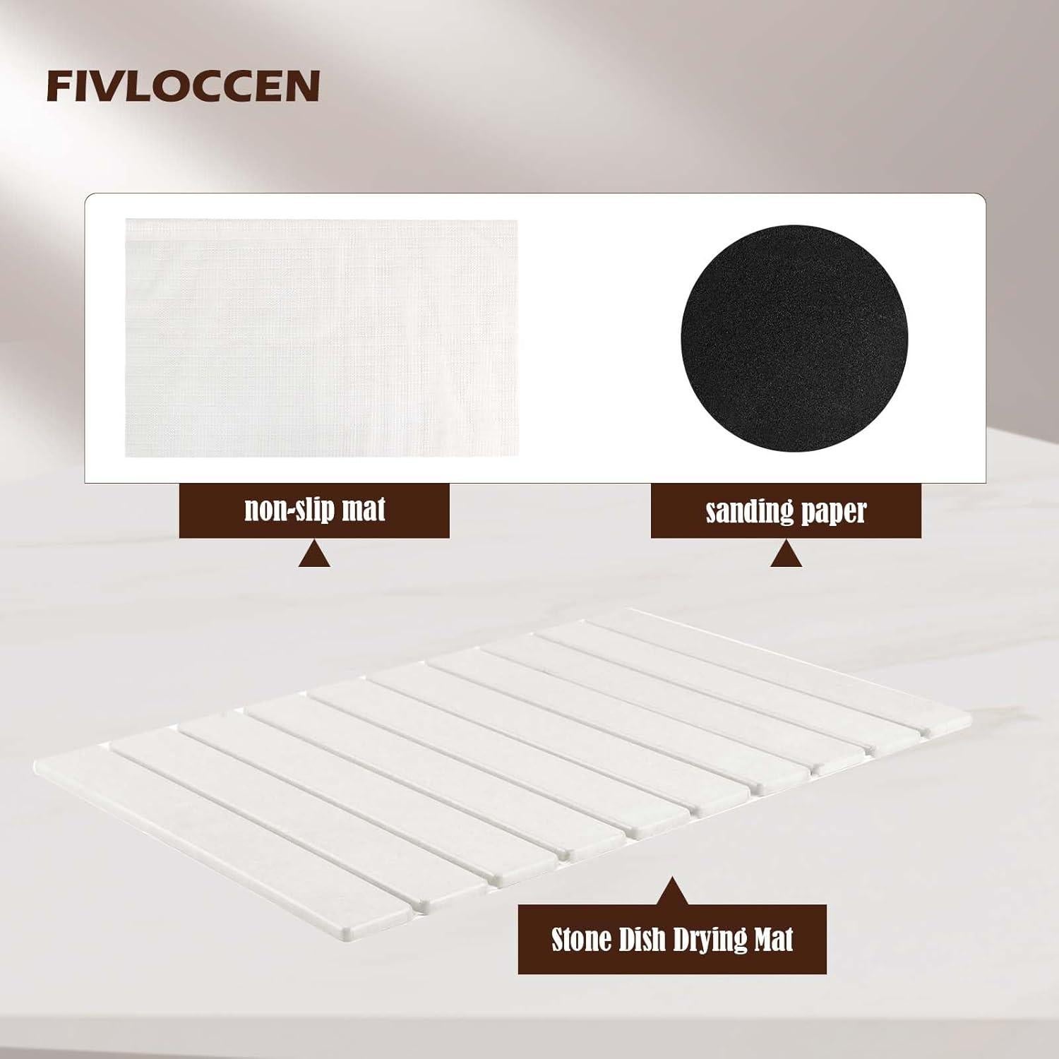 Alfombrilla de Secado Rápido de Piedra Diatomácea 61x41 cm