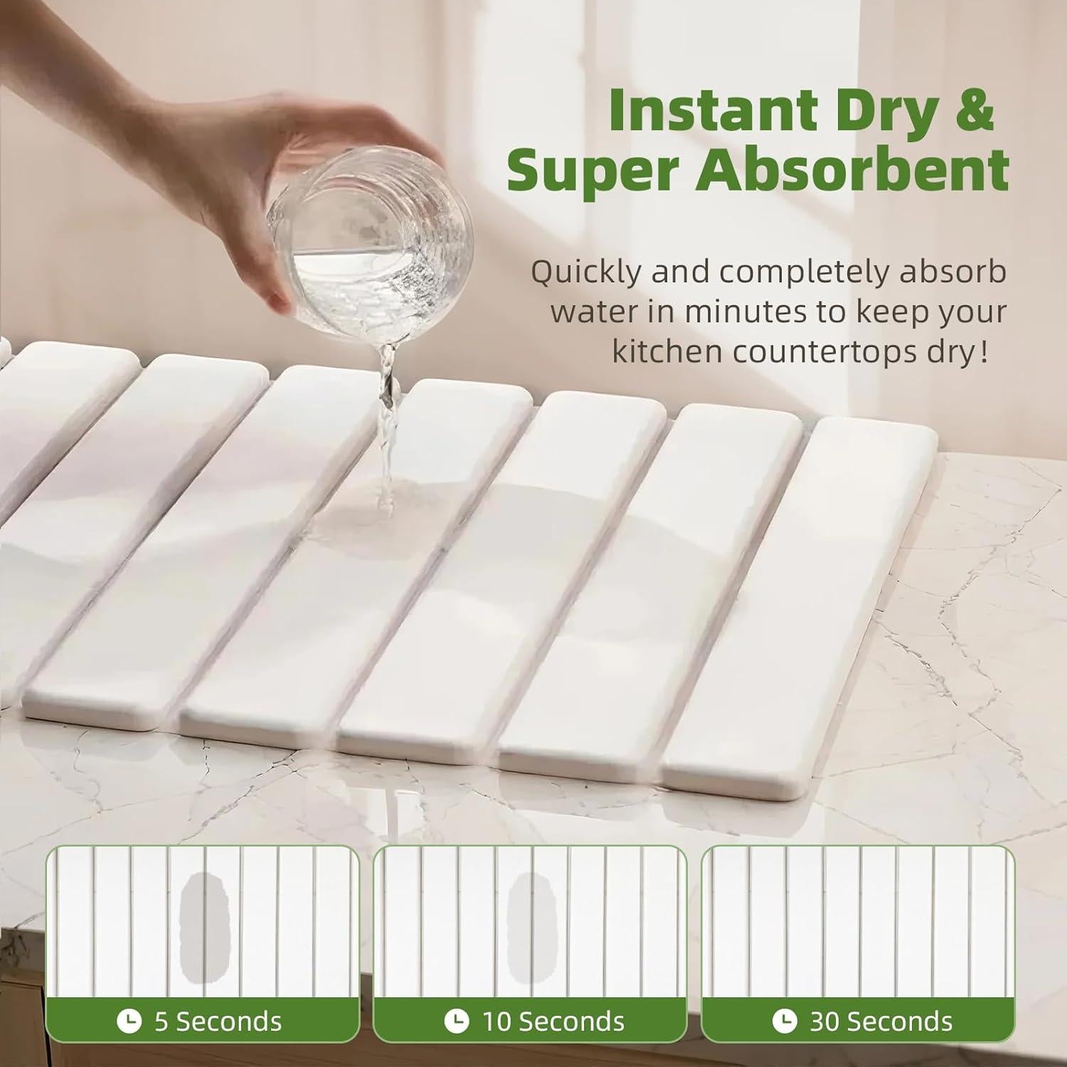 Alfombrilla de Secado de Platos PDAENLKY 61x41cm Diatomácea