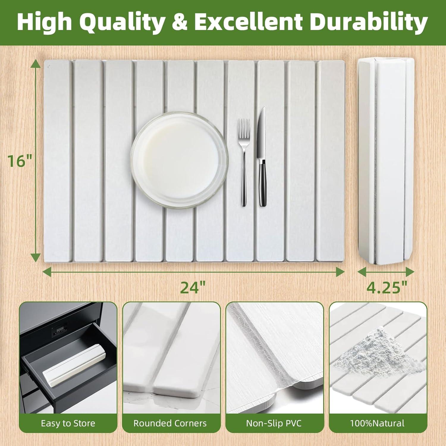 Alfombrilla de Secado de Platos PDAENLKY 61x41cm Diatomácea