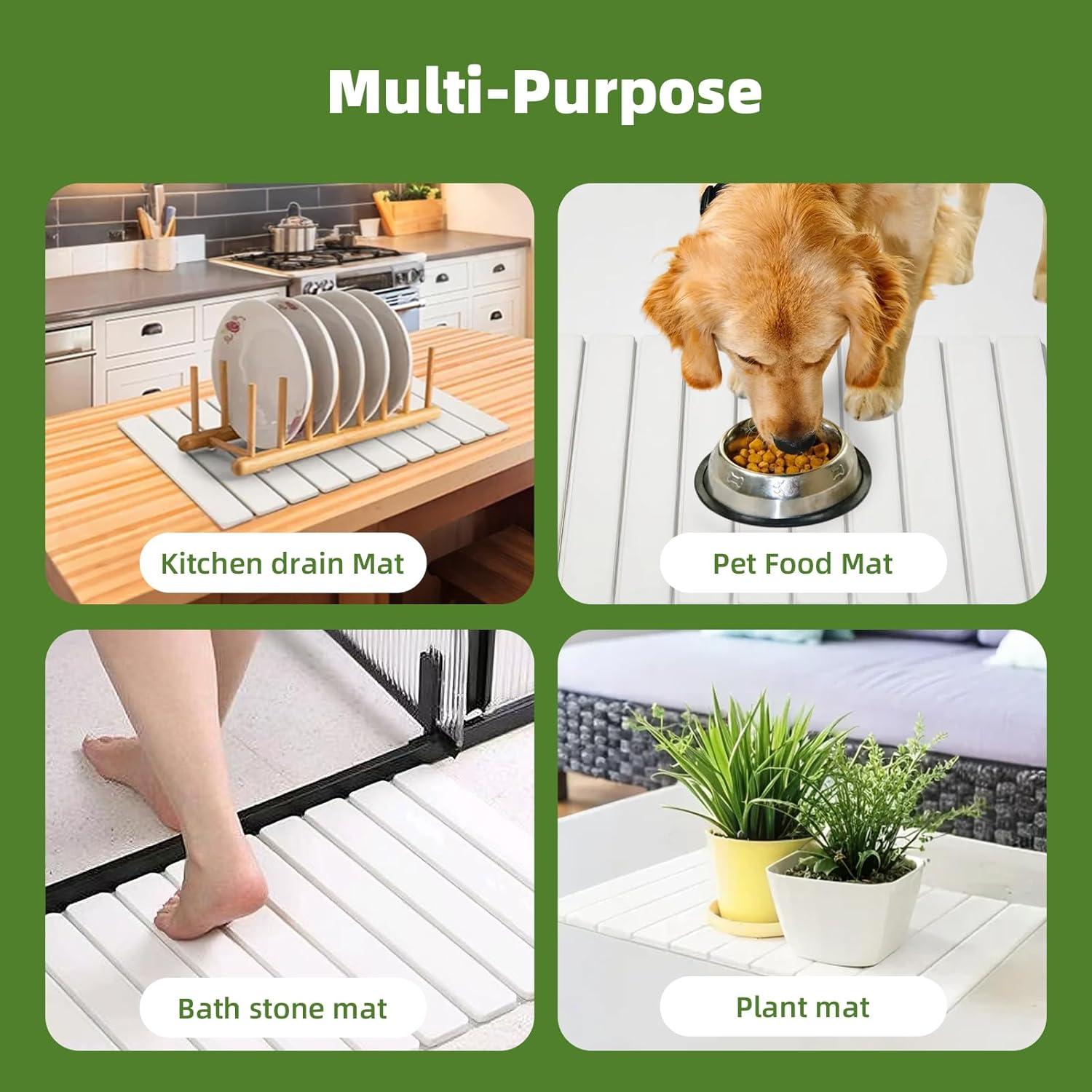 Alfombrilla de Secado de Platos PDAENLKY 61x41cm Diatomácea