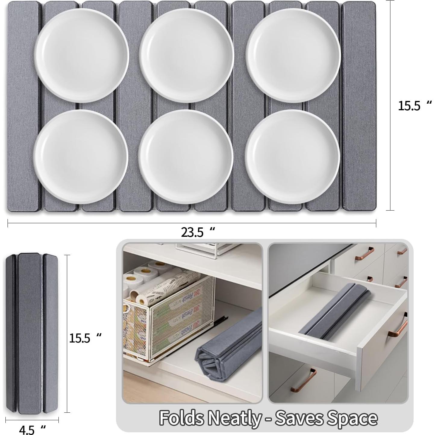 Alfombrilla de Secado de Diatomita LEFFIS 59x39 cm Gris Oscuro