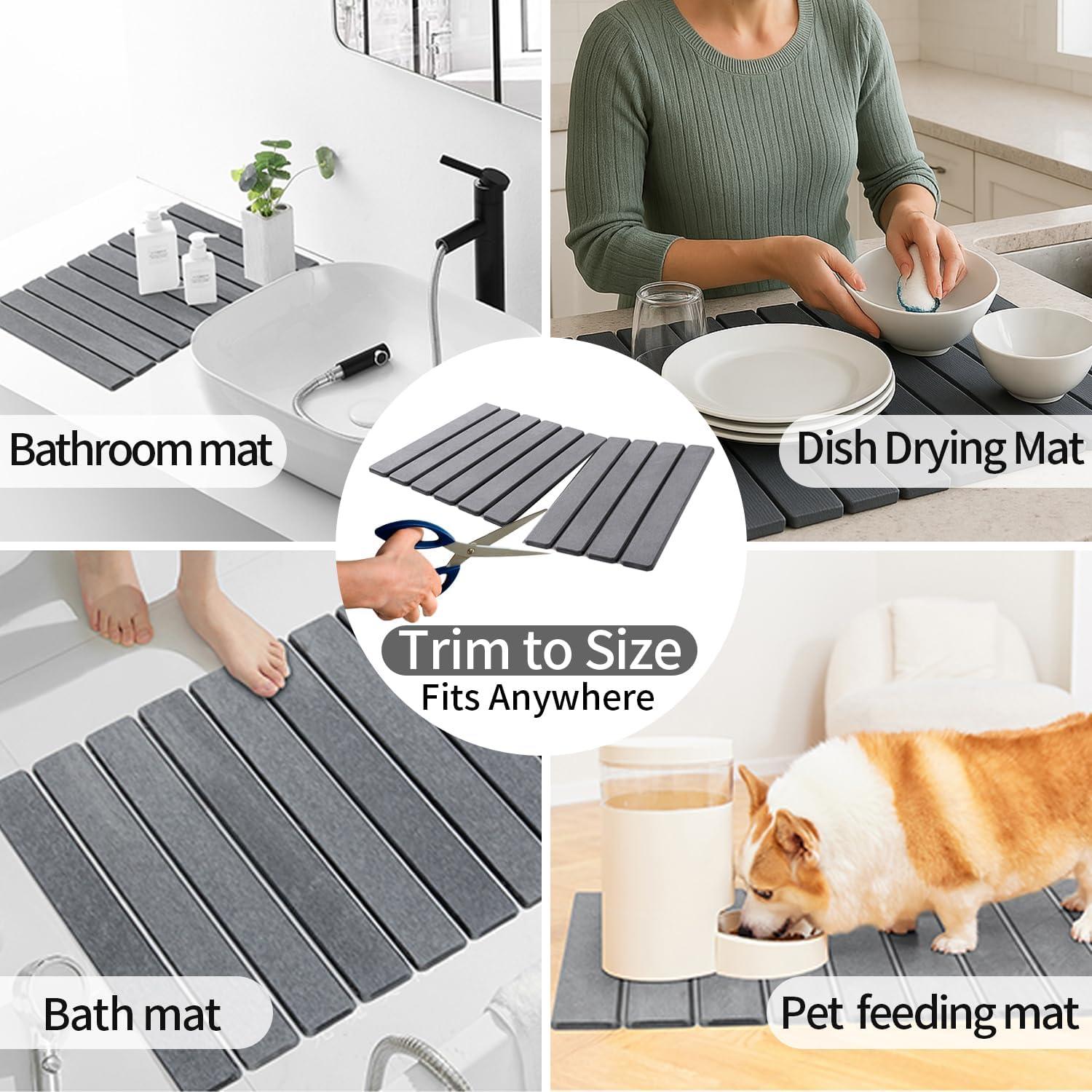 Alfombrilla de Secado de Diatomita LEFFIS 59x39 cm Gris Oscuro