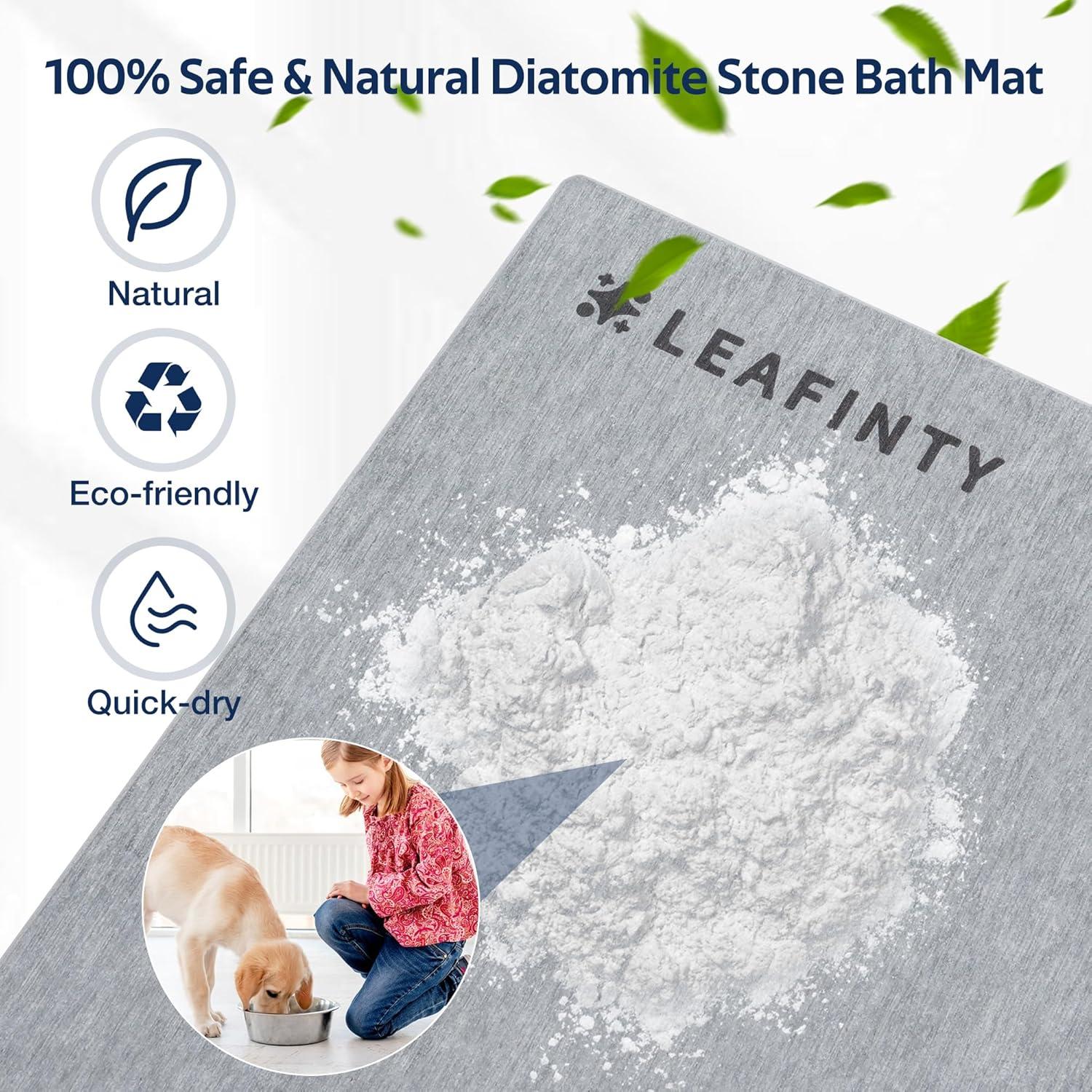 Alfombrilla de Baño Antideslizante Leafinty 60x40 cm Gris