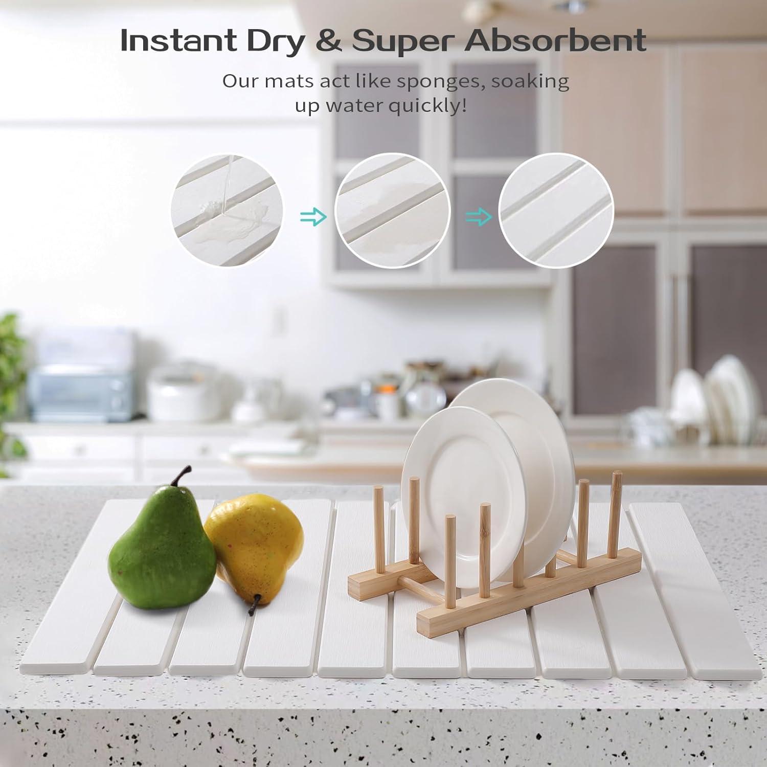 Alfombrilla de Secado de Platos BELLPO 60x40 cm Ecológica Antideslizante