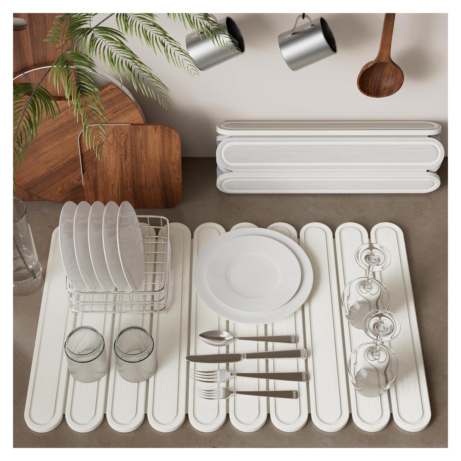 Alfombrilla de Secado de Piedra Diatomácea Imgrose 60x40 cm Blanca