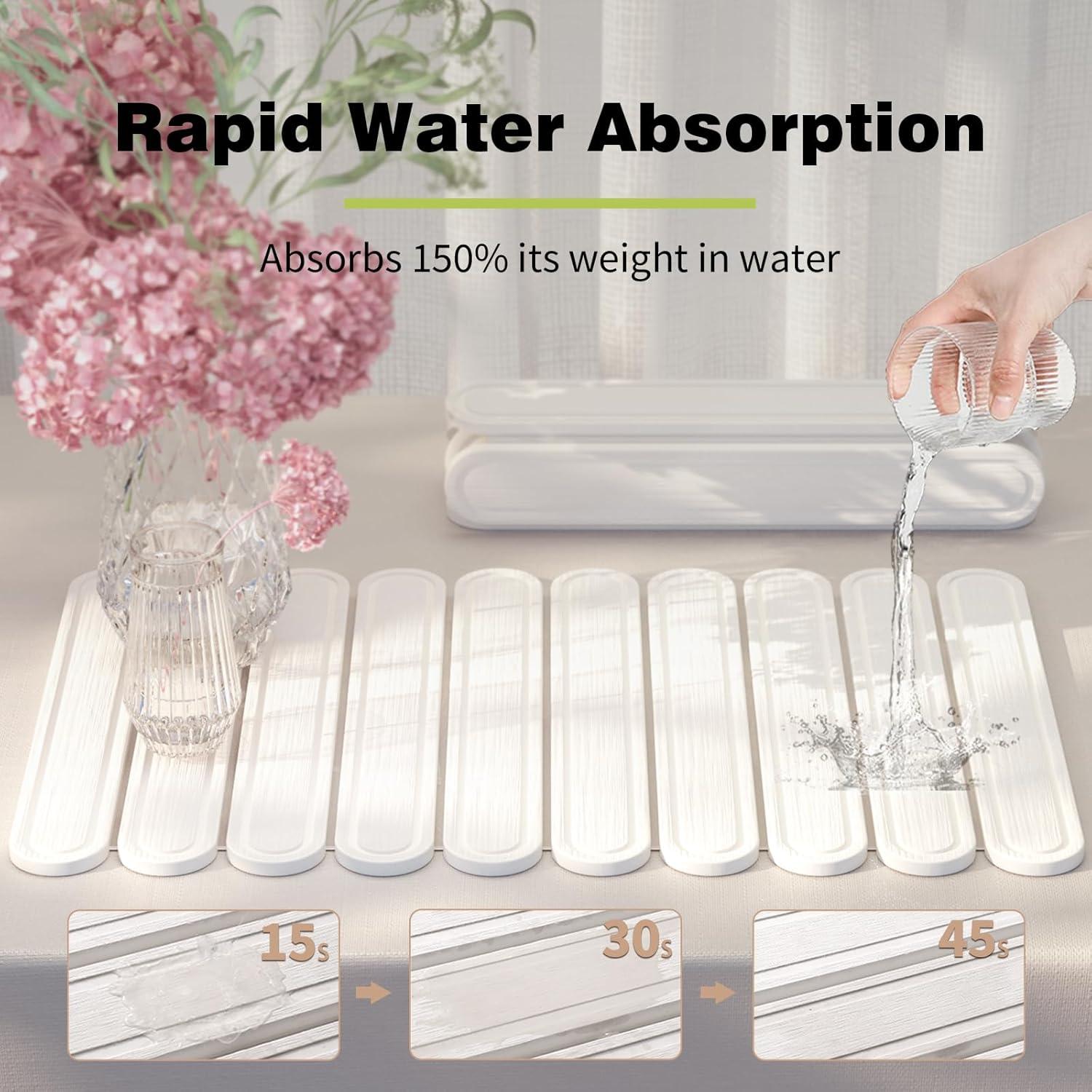 Alfombrilla de Secado de Piedra Diatomácea Imgrose 60x40 cm Blanca