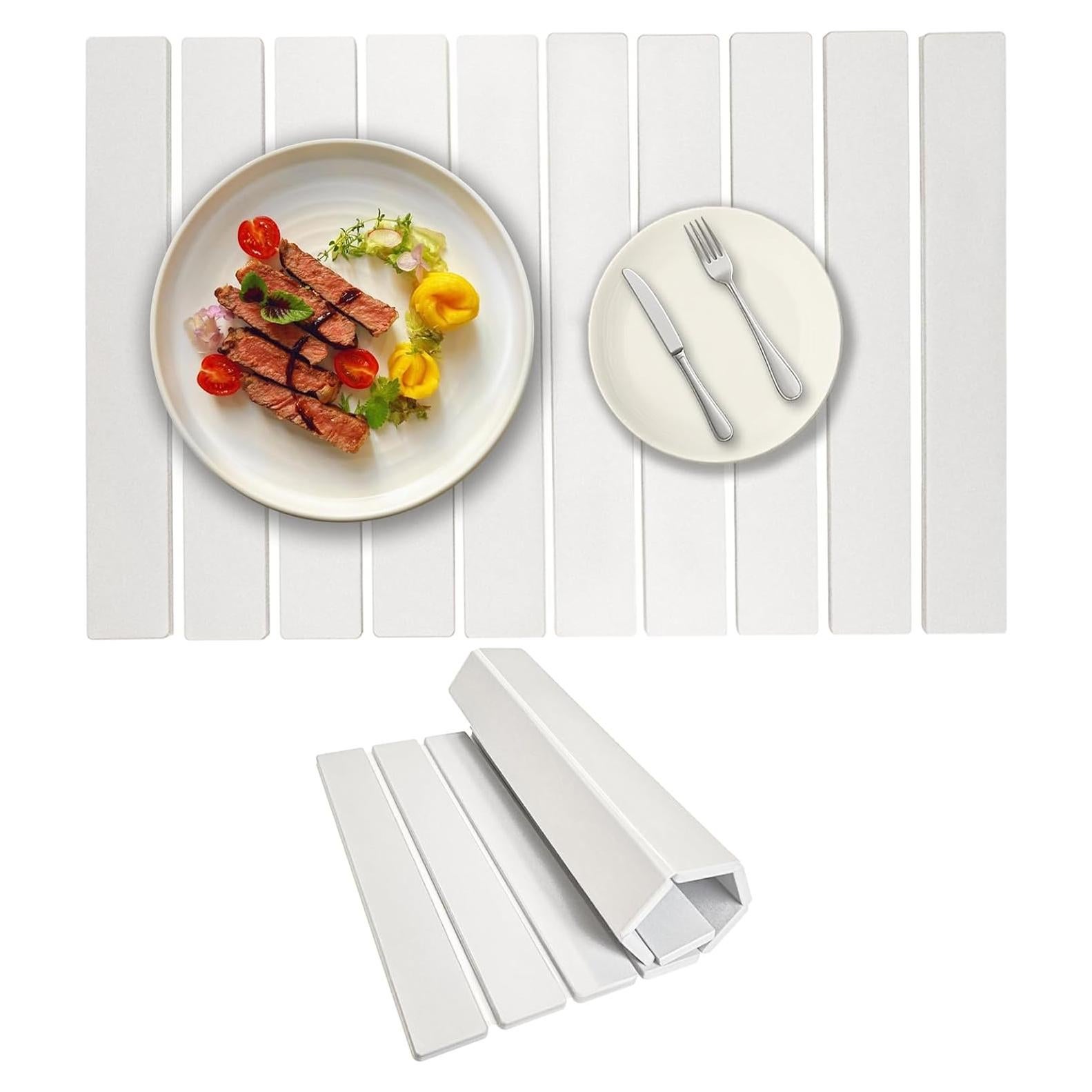 Alfombrilla de Secado de Platos MCSDFN 61x40.6cm Plegable Blanca