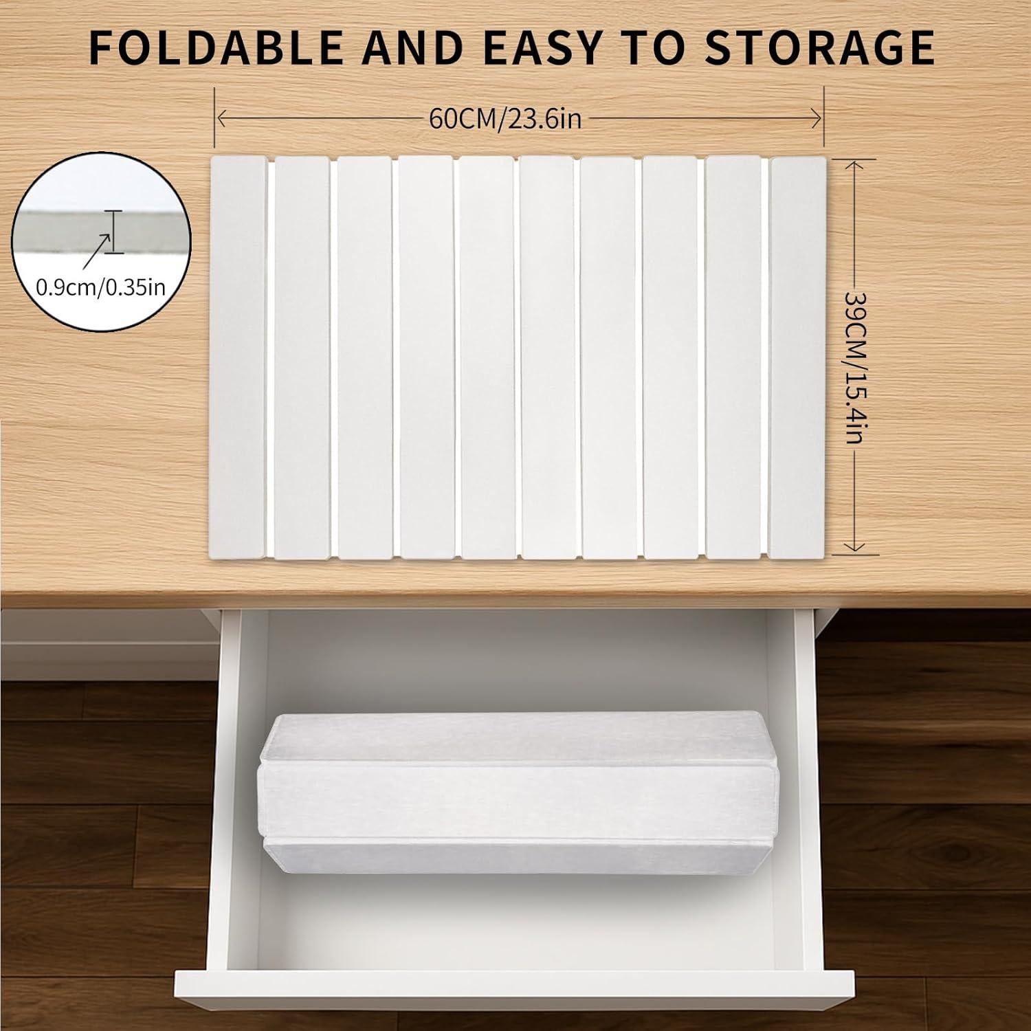 Alfombrilla de Secado de Platos MCSDFN 61x40.6cm Plegable Blanca