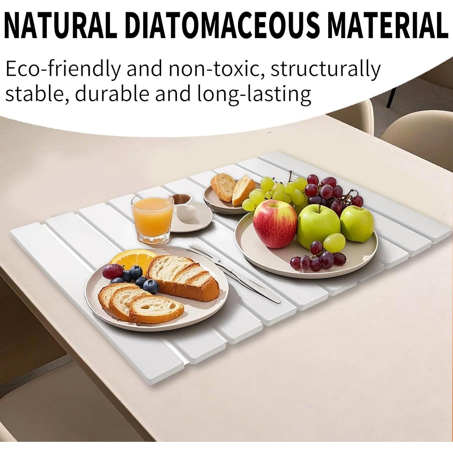 Alfombrilla de Secado de Platos MCSDFN 61x40.6cm Plegable Blanca