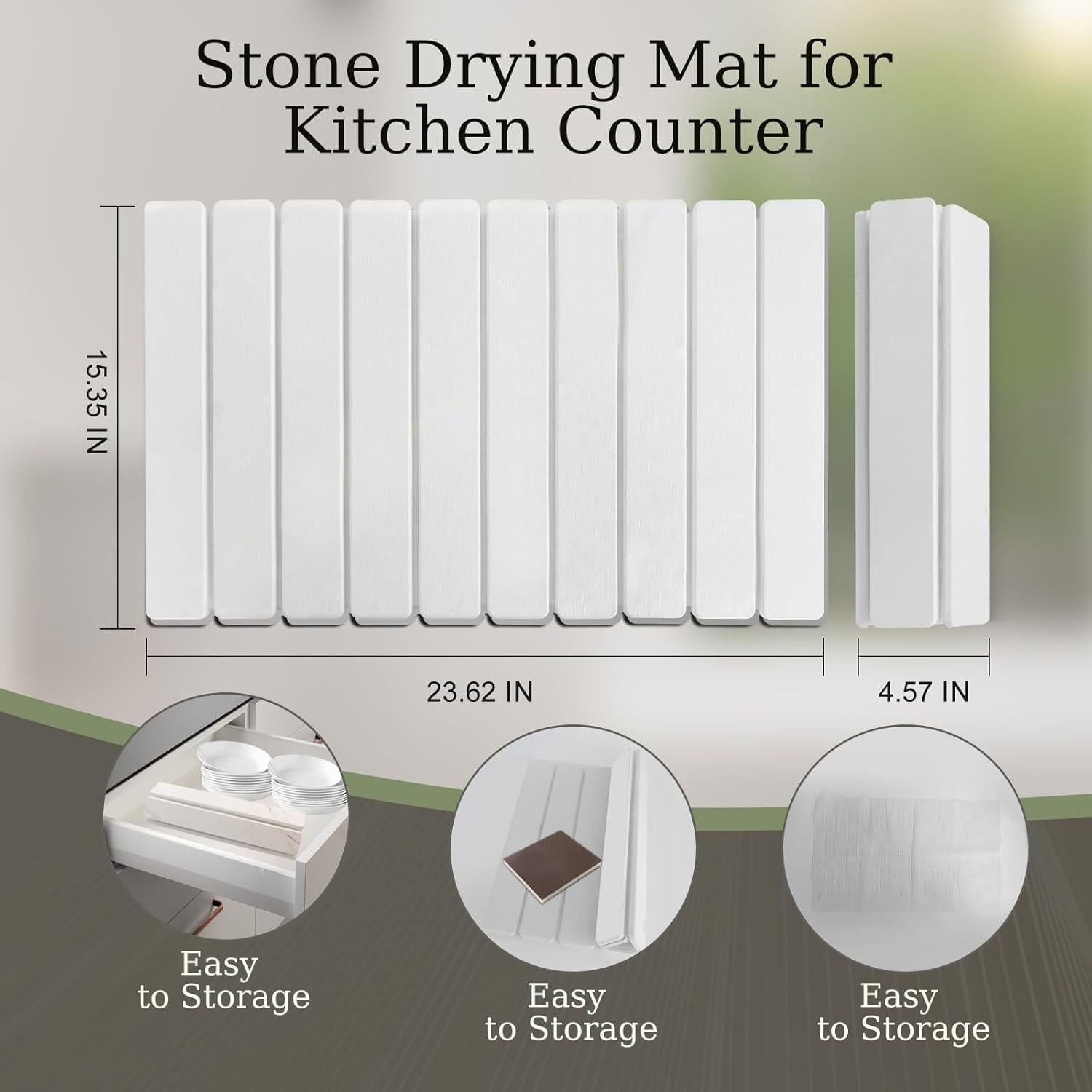 Alfombrilla de Secado Rápido Hopegiver 60x39 cm Blanca