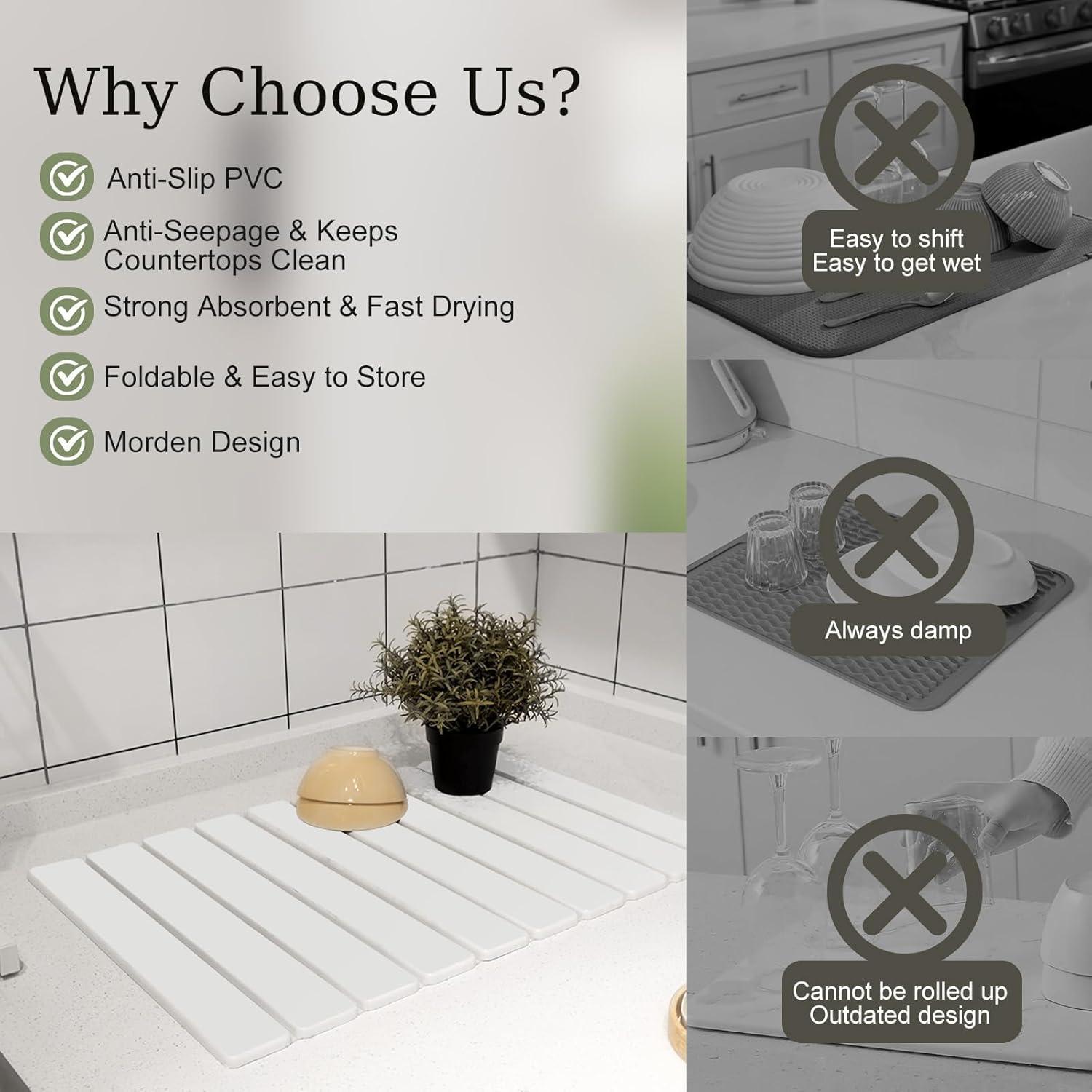 Alfombrilla de Secado Rápido Hopegiver 60x39 cm Blanca