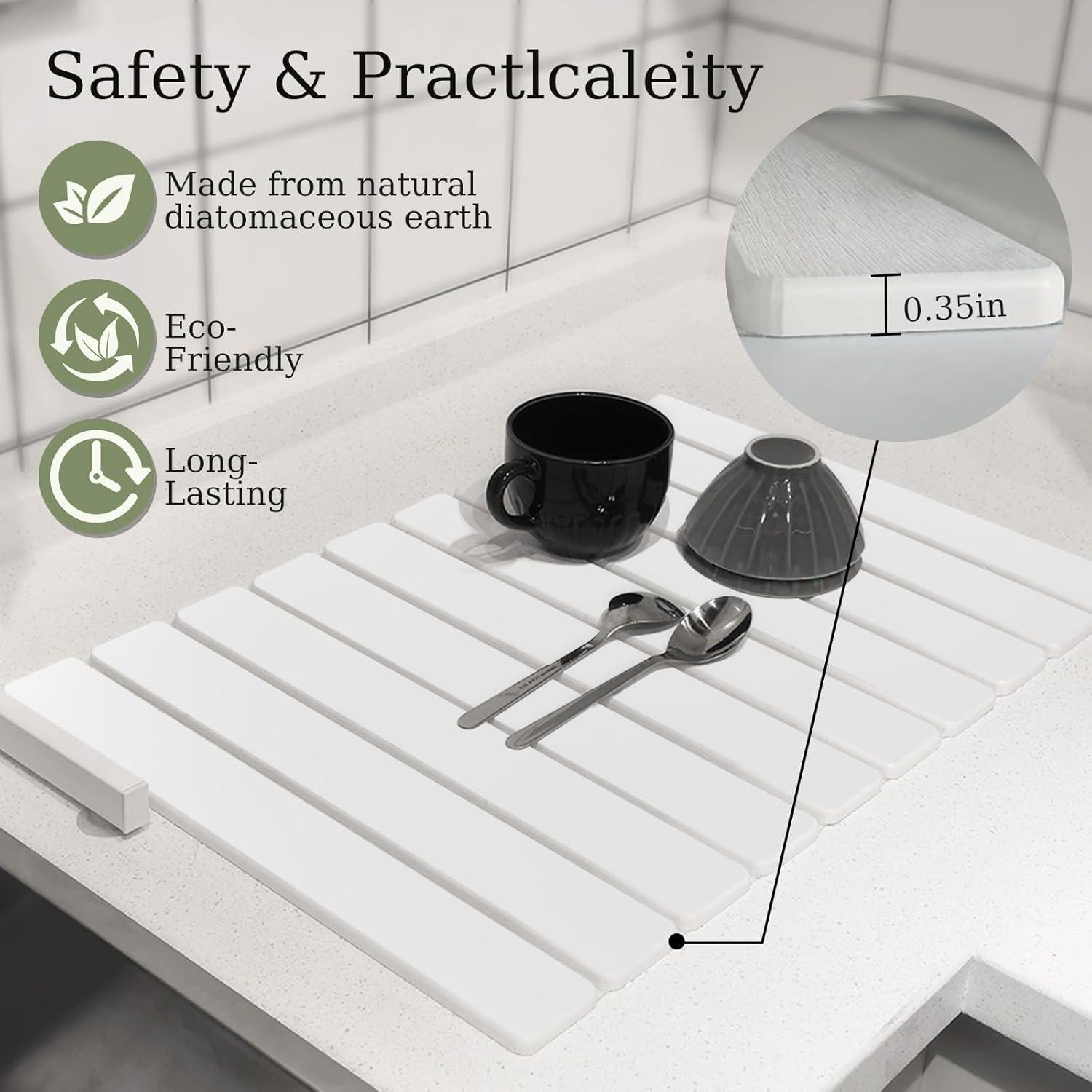 Alfombrilla de Secado Rápido Hopegiver 60x39 cm Blanca