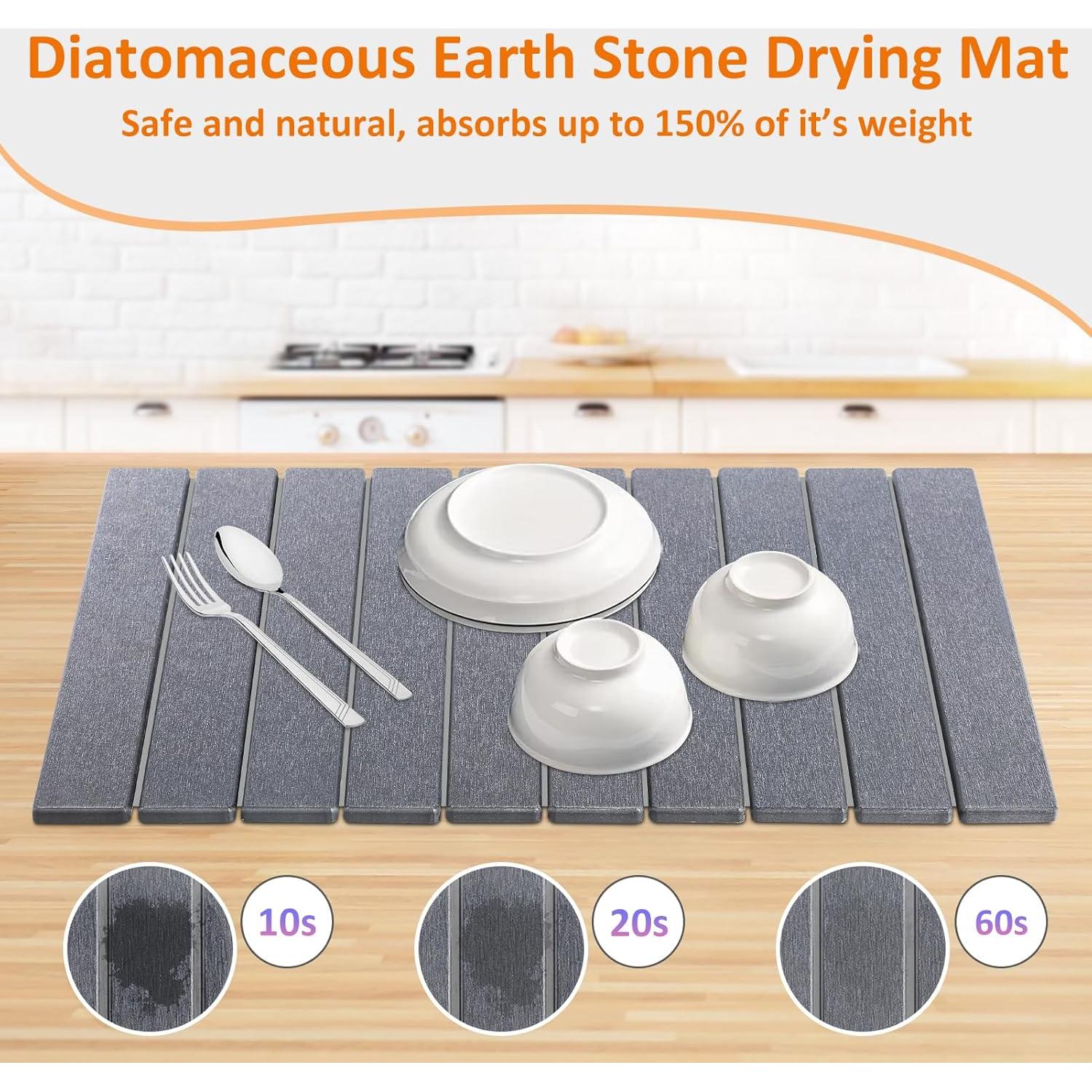 Alfombrilla de Secado de Piedra Diatomácea Lenone 58x38 cm