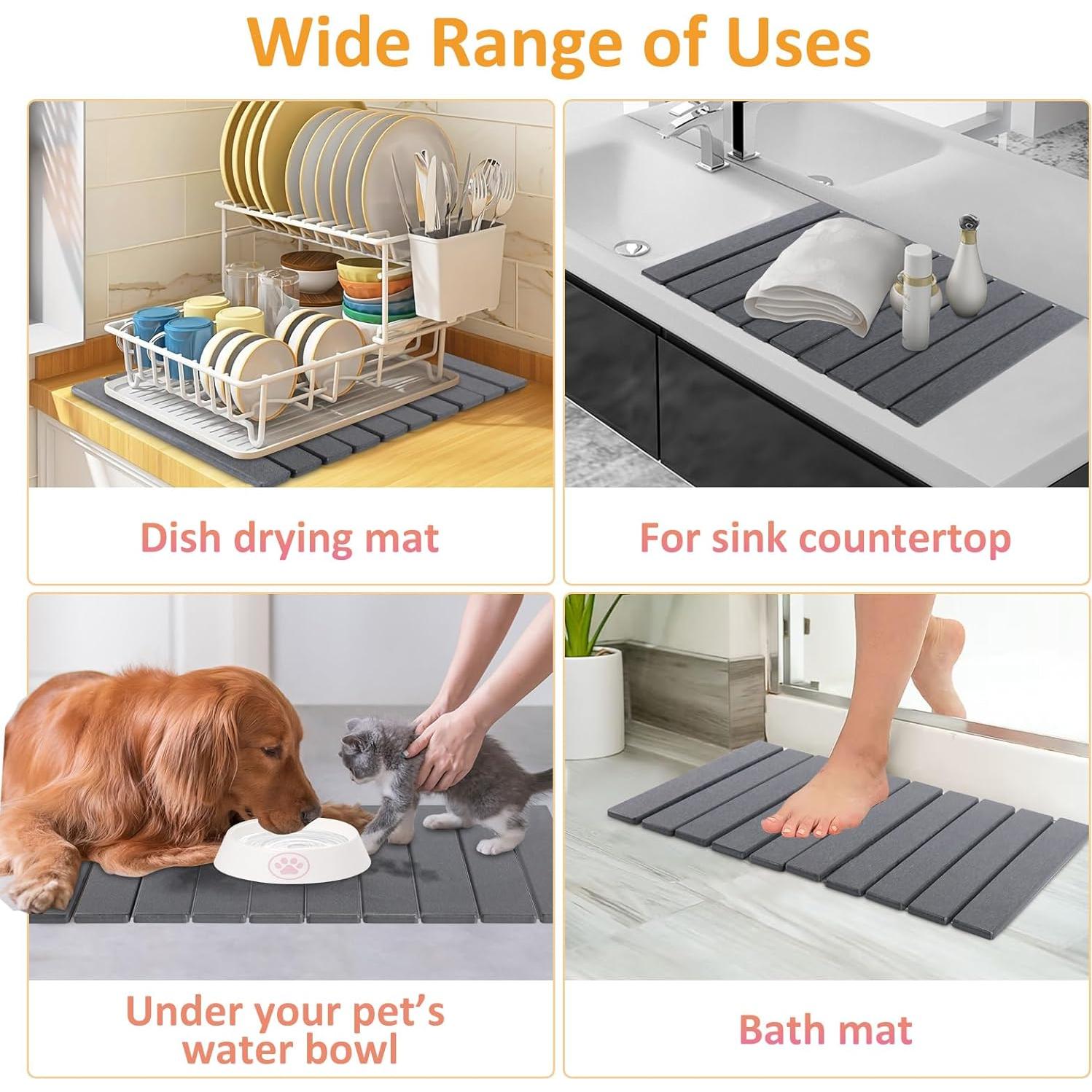 Alfombrilla de Secado de Piedra Diatomácea Lenone 58x38 cm