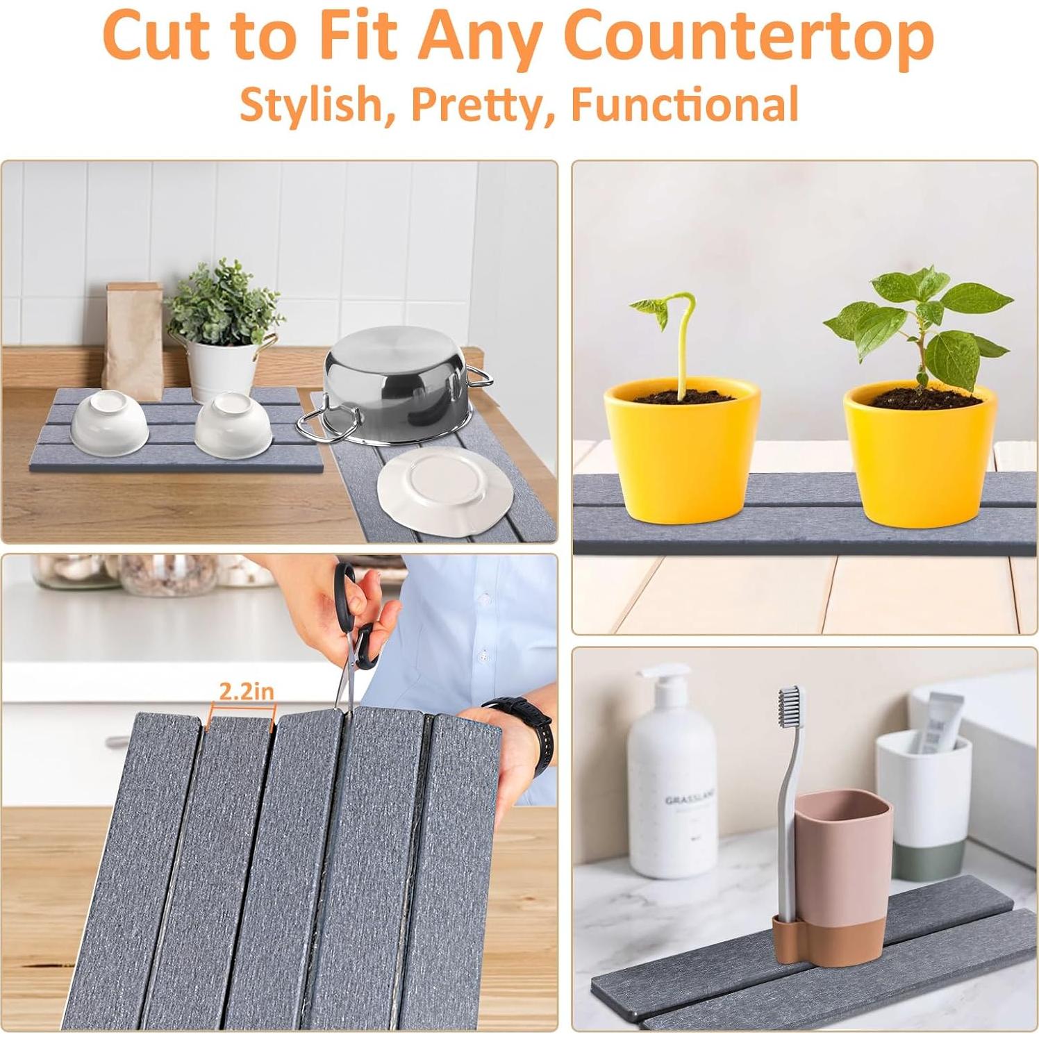 Alfombrilla de Secado de Piedra Diatomácea Lenone 58x38 cm