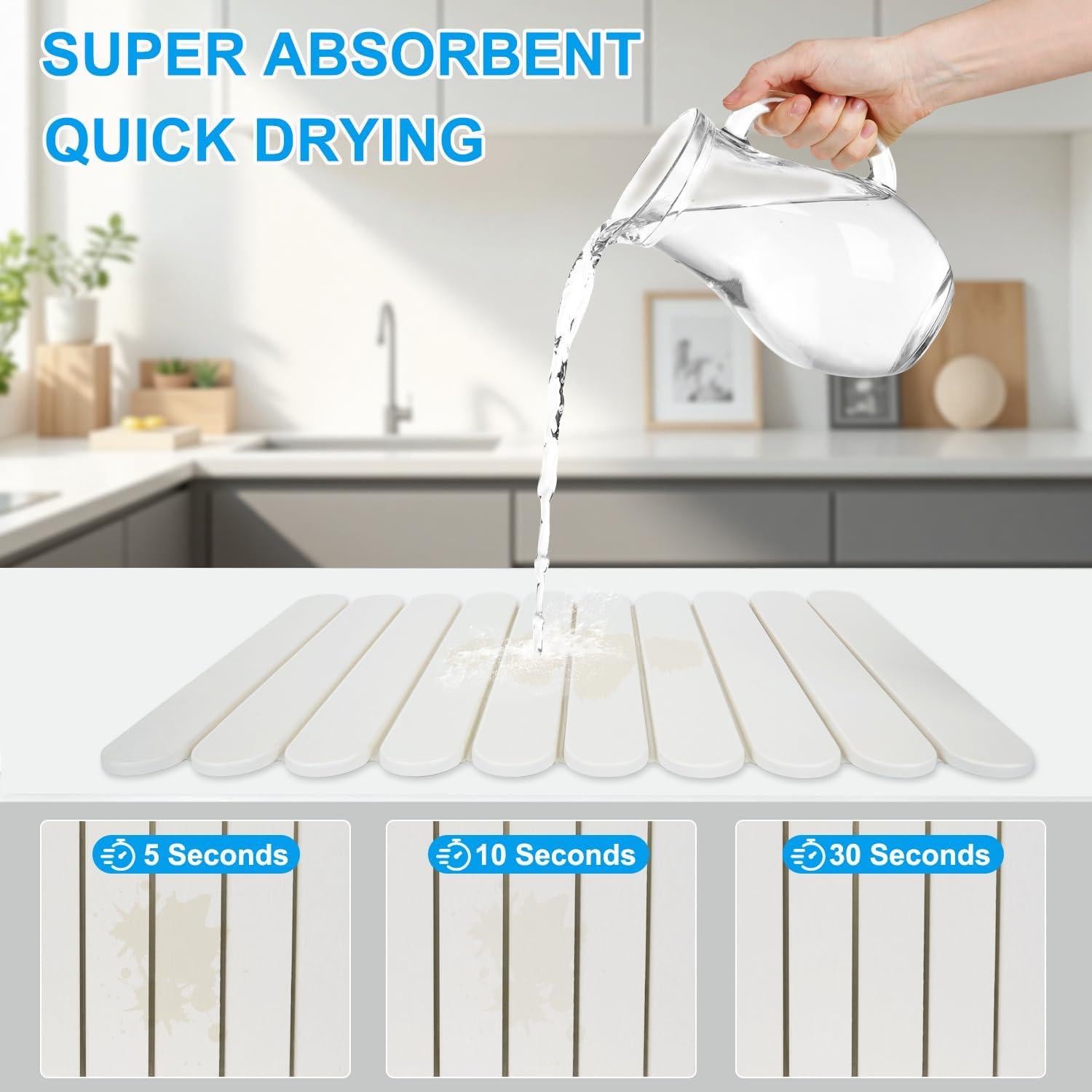 Tapete de Secado de Piedra Diatomácea QUIENKITCH 61x40.6cm