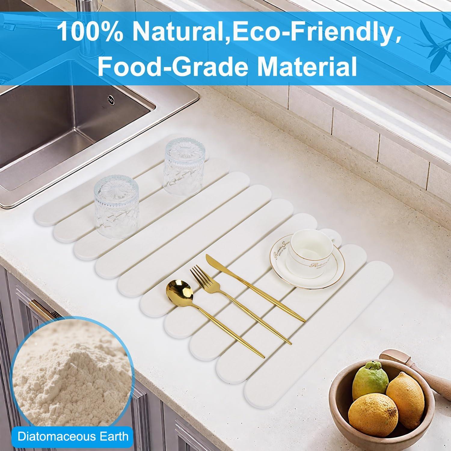 Tapete de Secado de Piedra Diatomácea QUIENKITCH 61x40.6cm