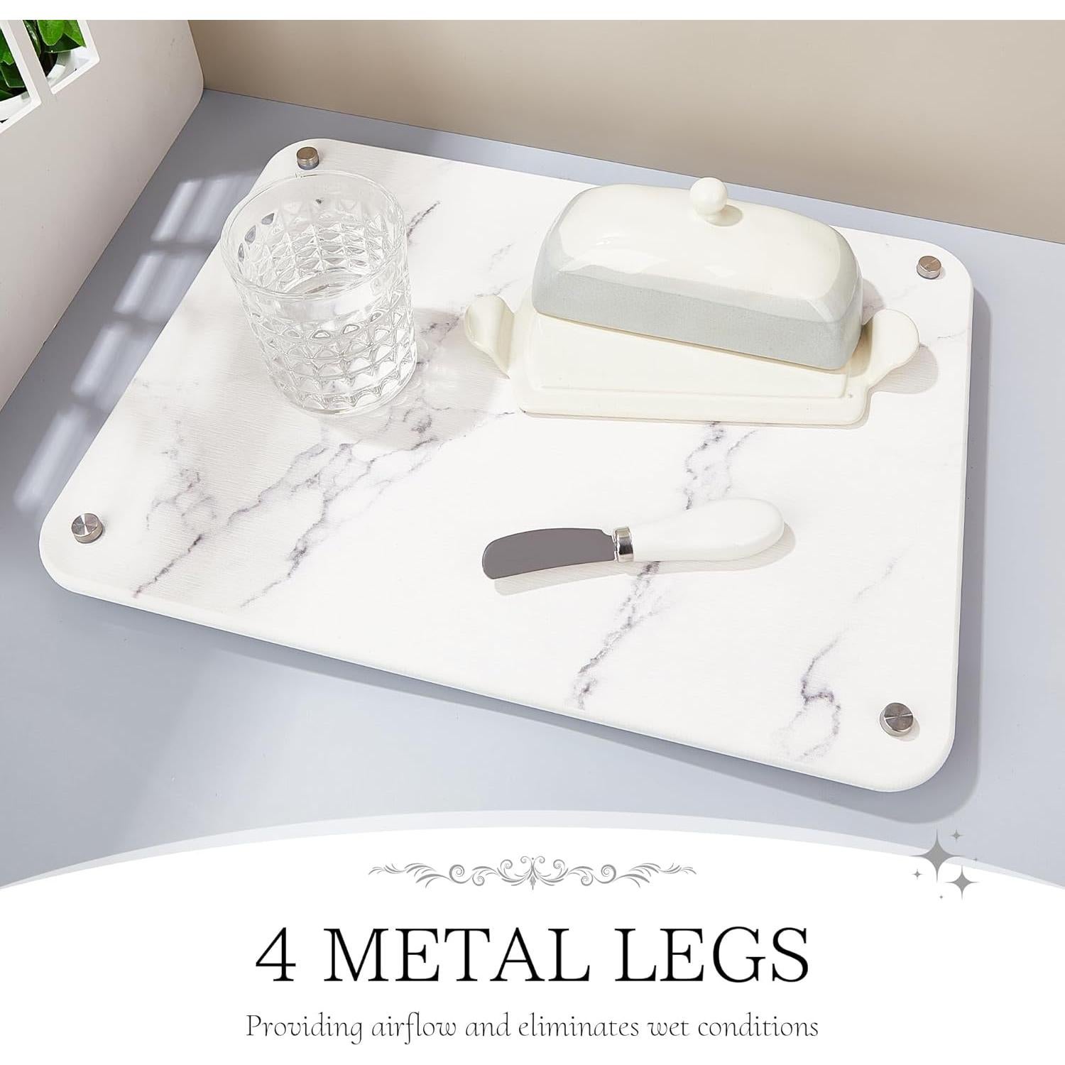 Alfombrilla de Secado Rápido Amviner de Diatomita 40x30cm Mármol