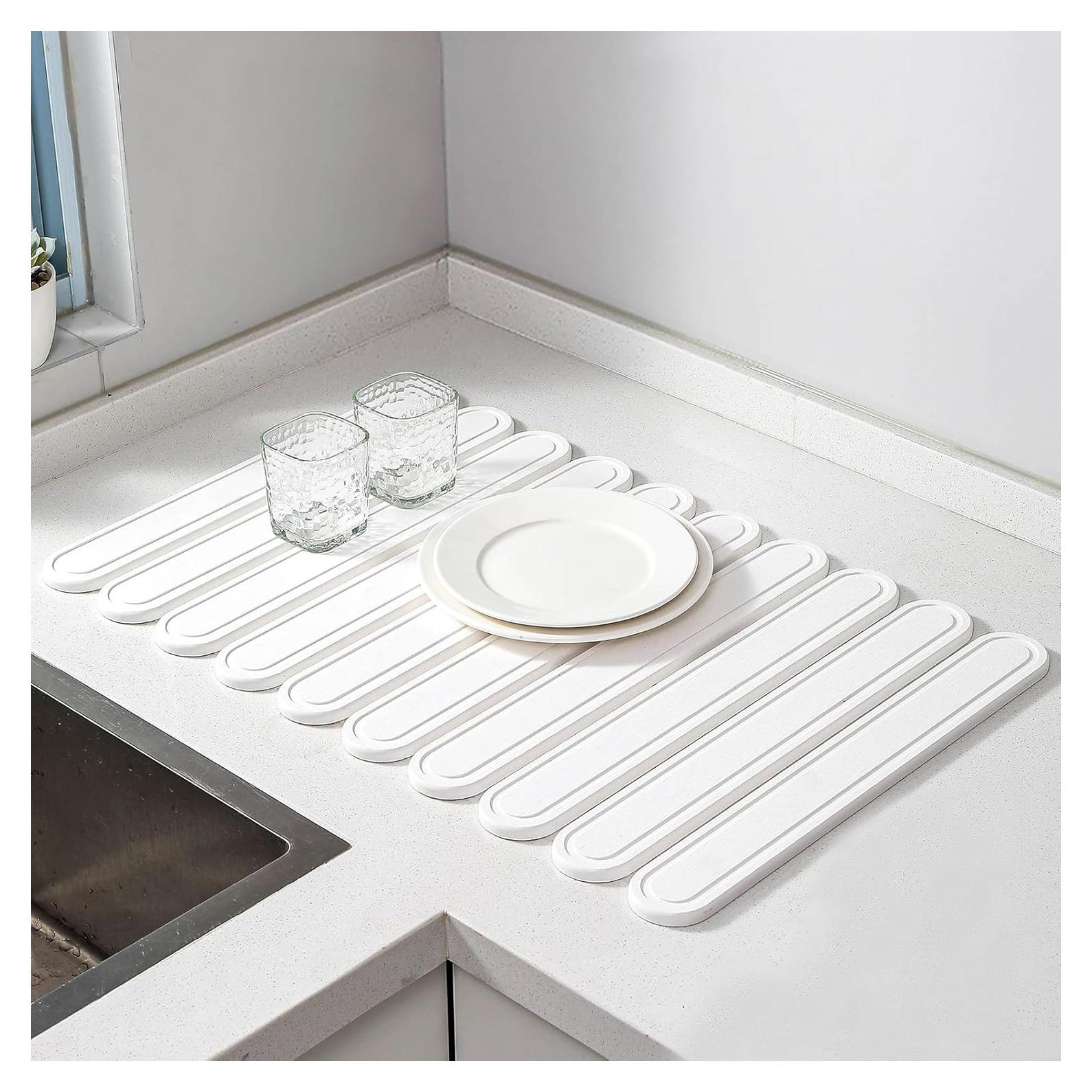 Alfombrilla de Secado de Platos Fiebixun 61x41cm Antideslizante