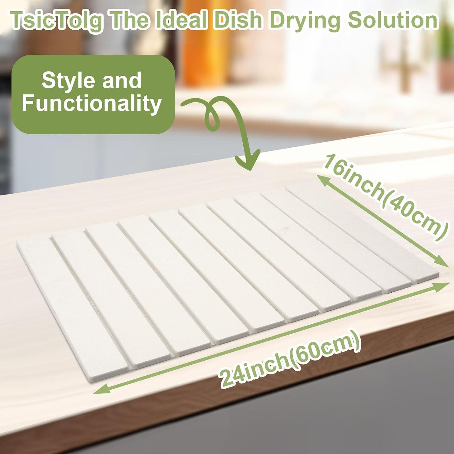 Alfombrilla de Secado TsicTolg Blanca 60.96x40.64 cm Plegable