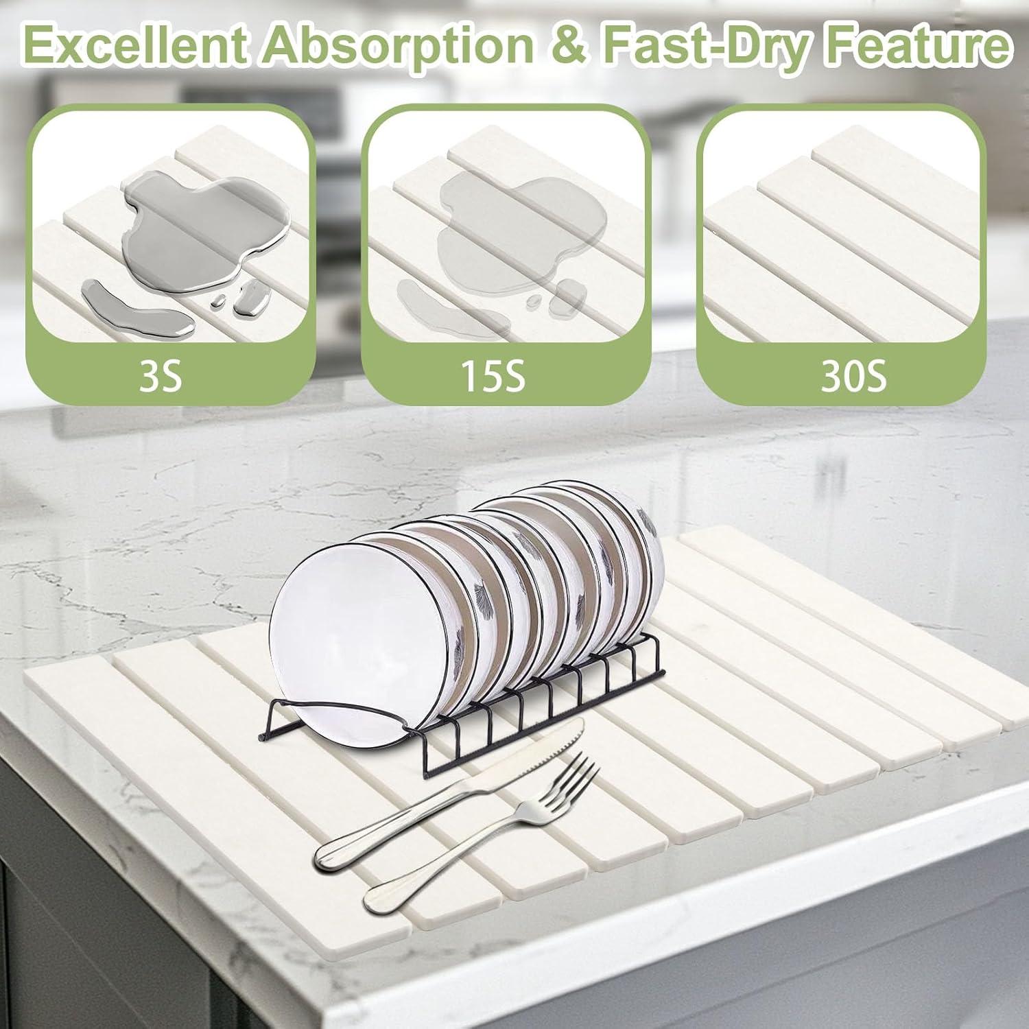 Alfombrilla de Secado TsicTolg Blanca 60.96x40.64 cm Plegable