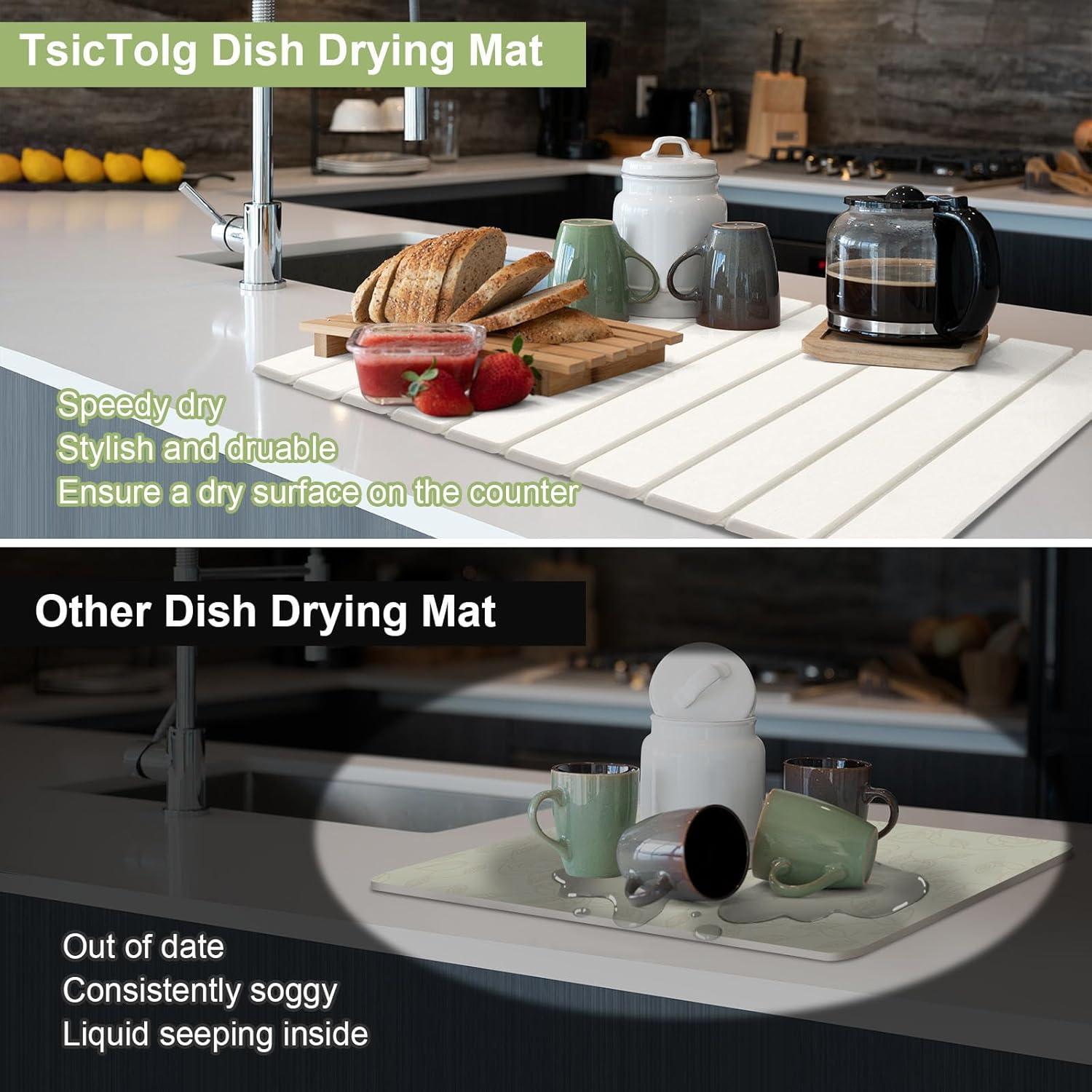 Alfombrilla de Secado TsicTolg Blanca 60.96x40.64 cm Plegable